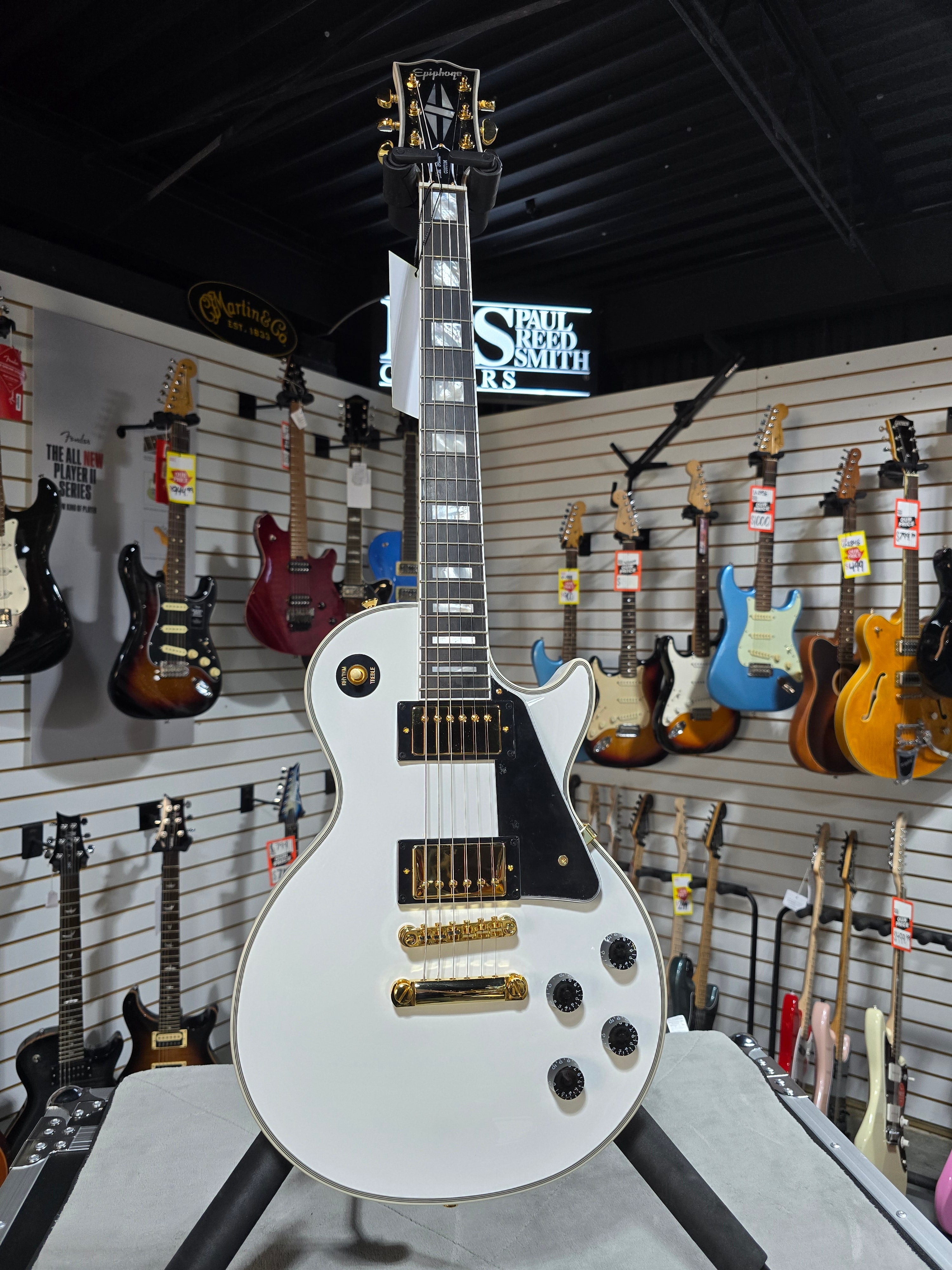 Epiphone Les Paul Custom Electric Guitar - Alpine White W/ OHSC & PLEK*D #288