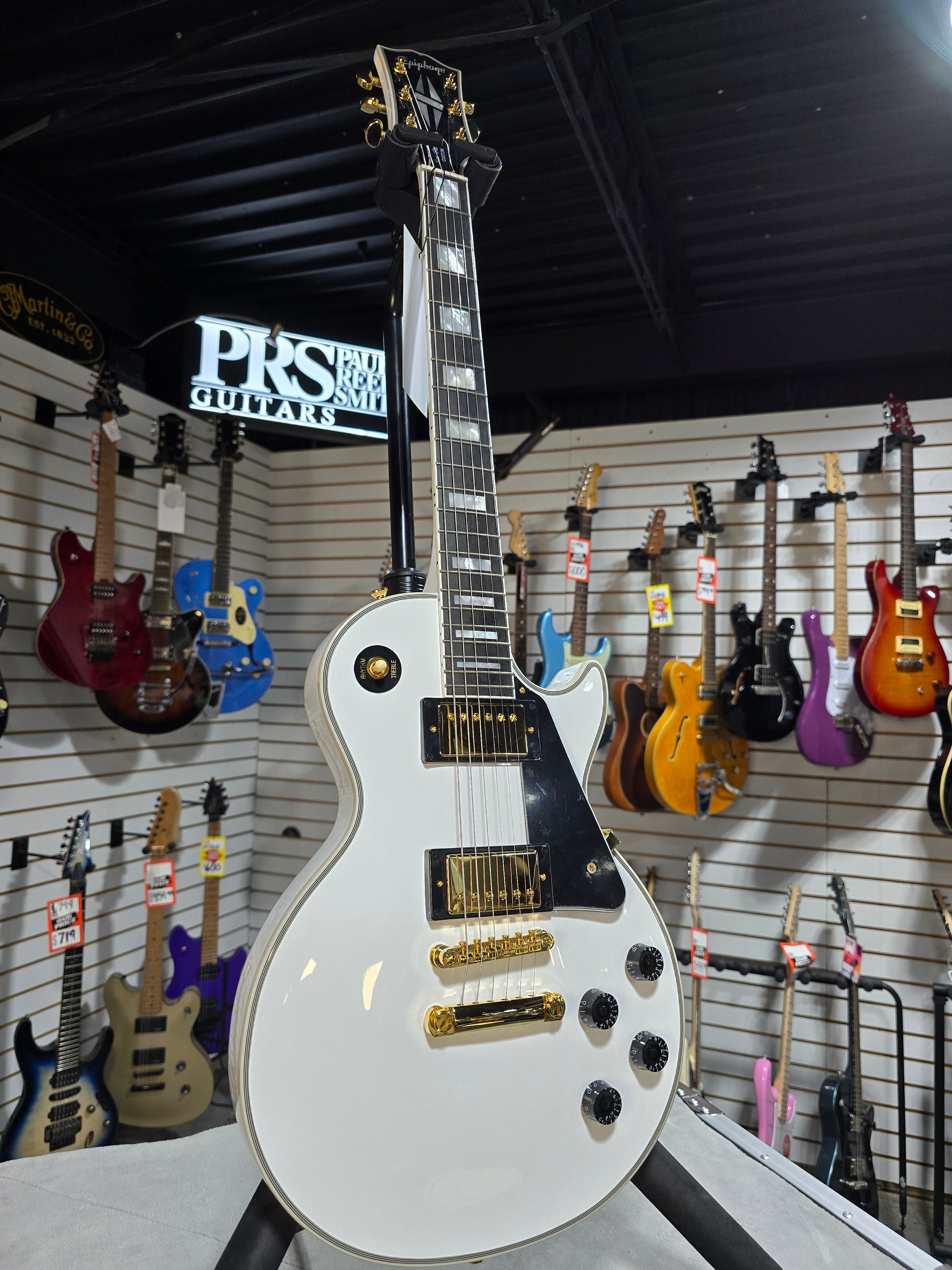 Epiphone Les Paul Custom Electric Guitar - Alpine White W/ OHSC & PLEK*D #288