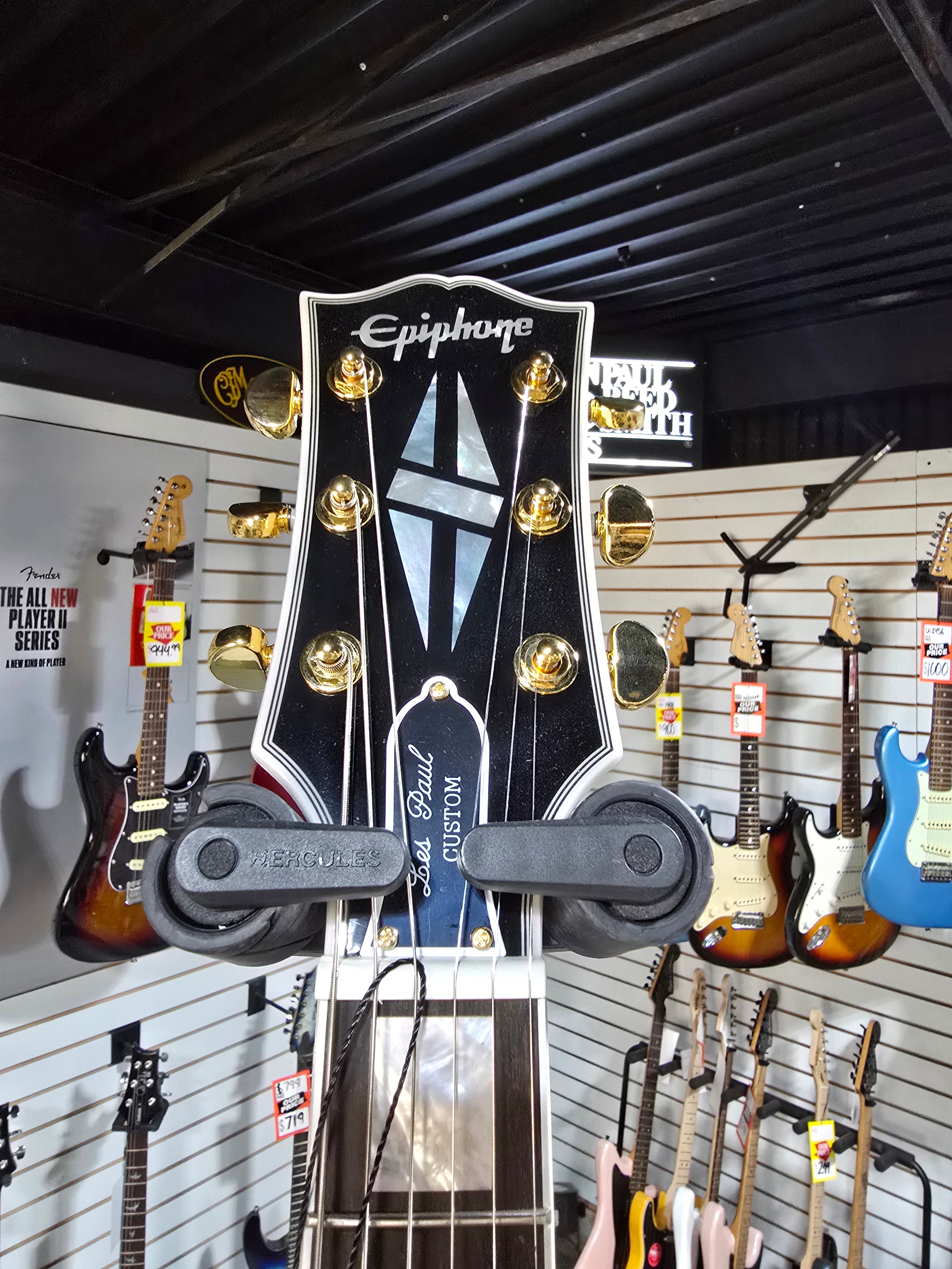 Epiphone Les Paul Custom Electric Guitar - Alpine White W/ OHSC & PLEK*D #288