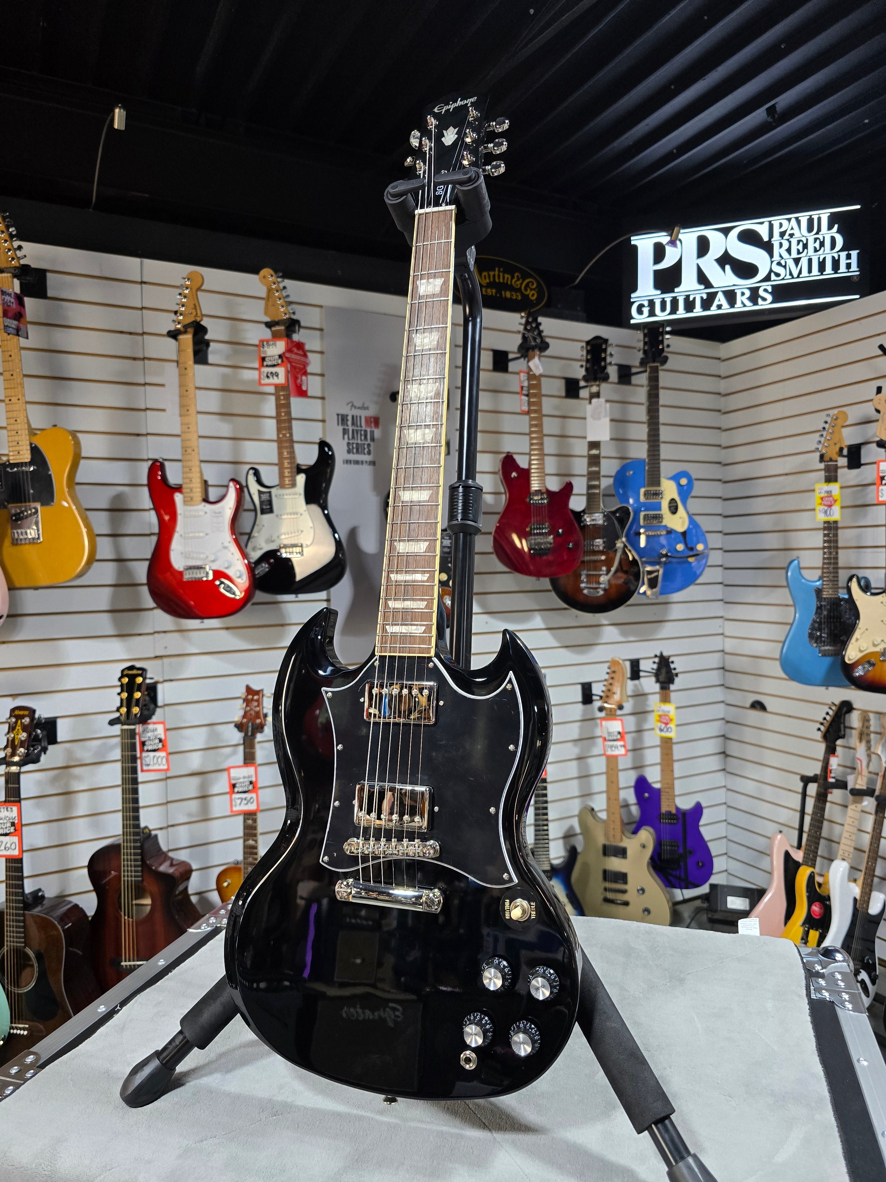 Epiphone SG Standard Electric Guitar - Ebony w/ Gig Bag & PLEK*D #421