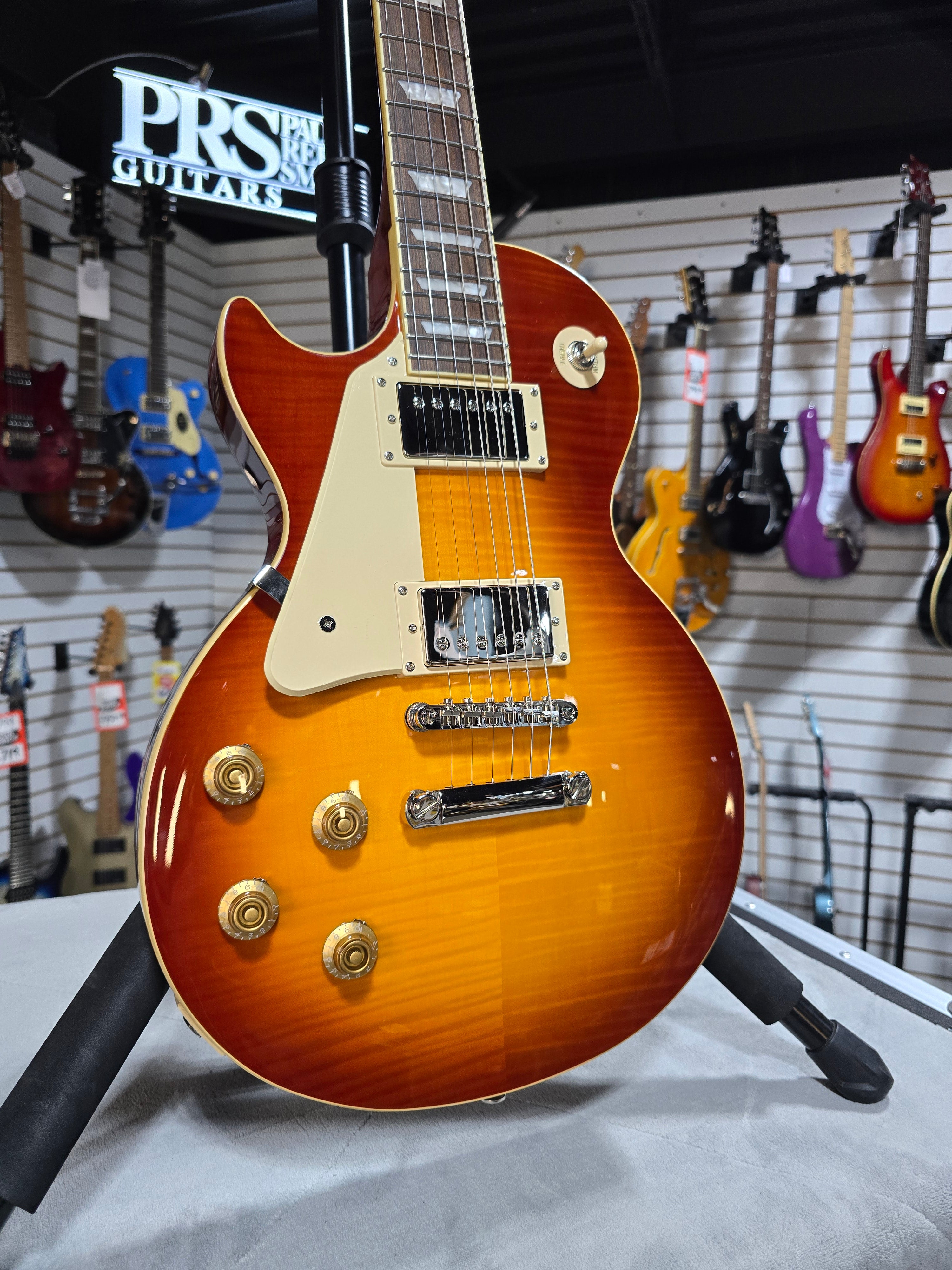 Epiphone Les Paul Standard 50s Left Handed Electric Guitar - Washed Cherry Sunburst w/ Gig Bag & PLEK*D #276