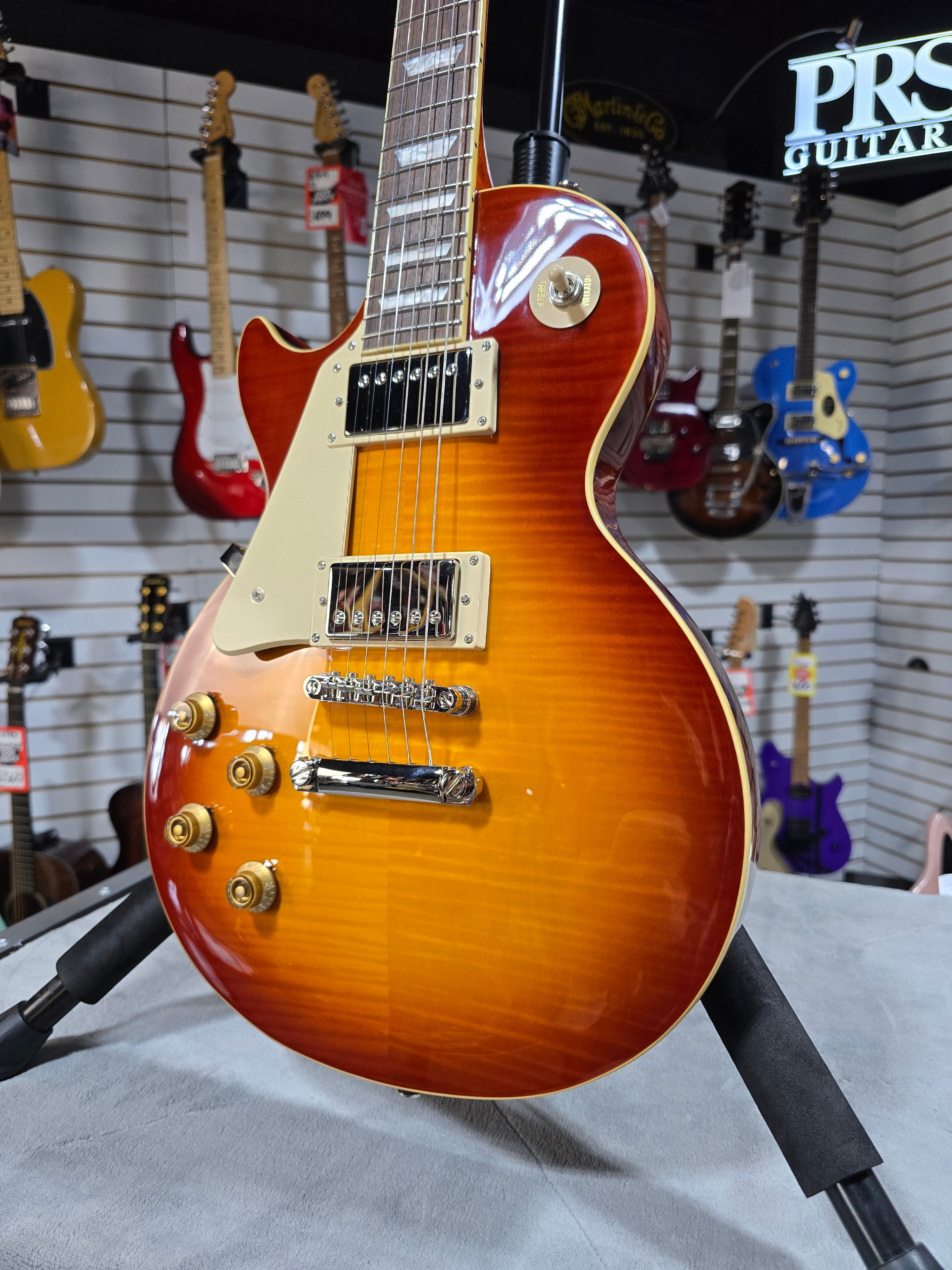 Epiphone Les Paul Standard 50s Left Handed Electric Guitar - Washed Cherry Sunburst w/ Gig Bag & PLEK*D #276