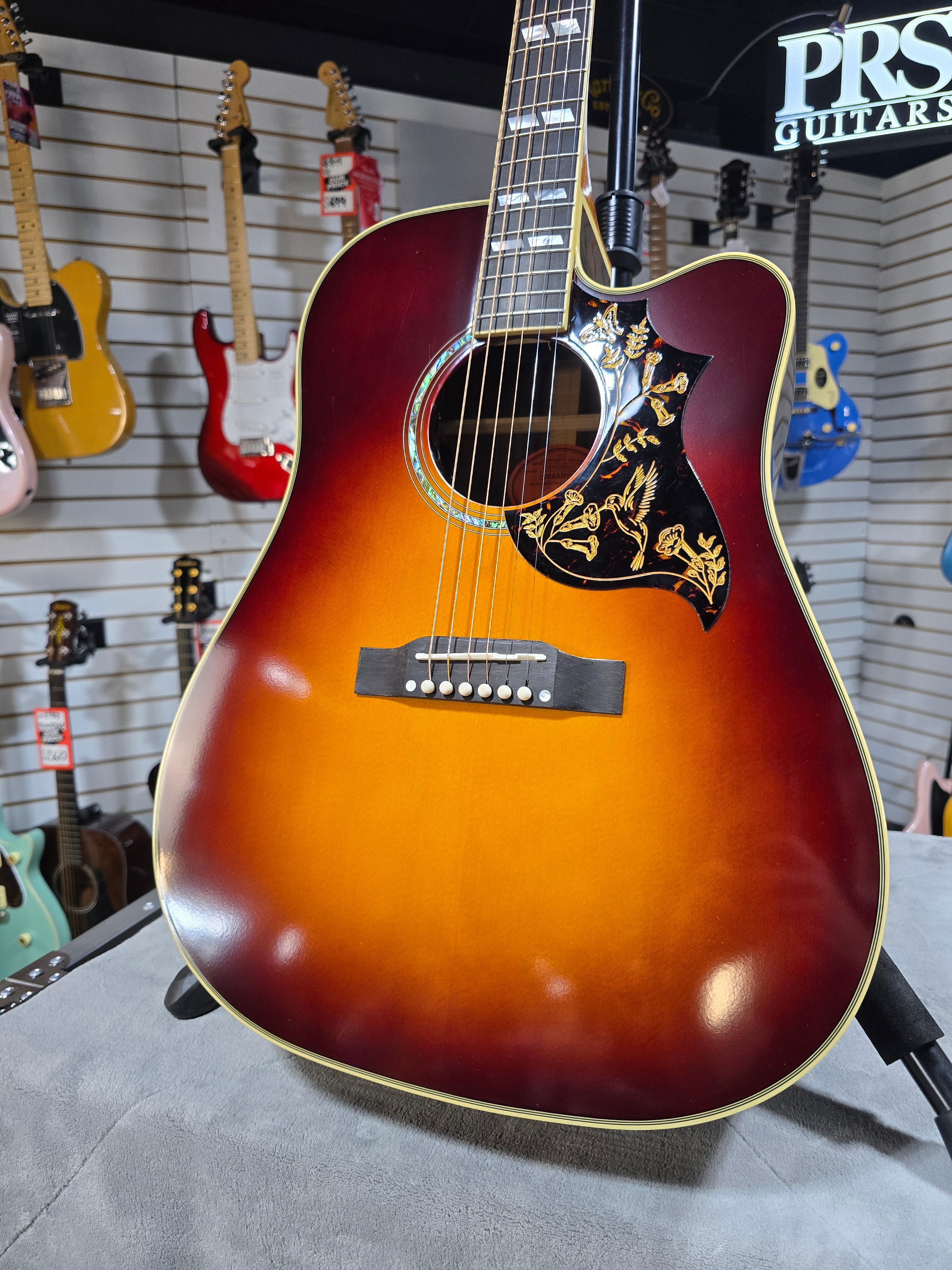 Epiphone Hummingbird Deluxe EC - Autumn Burst w/ OSSC & PLEK*D #867