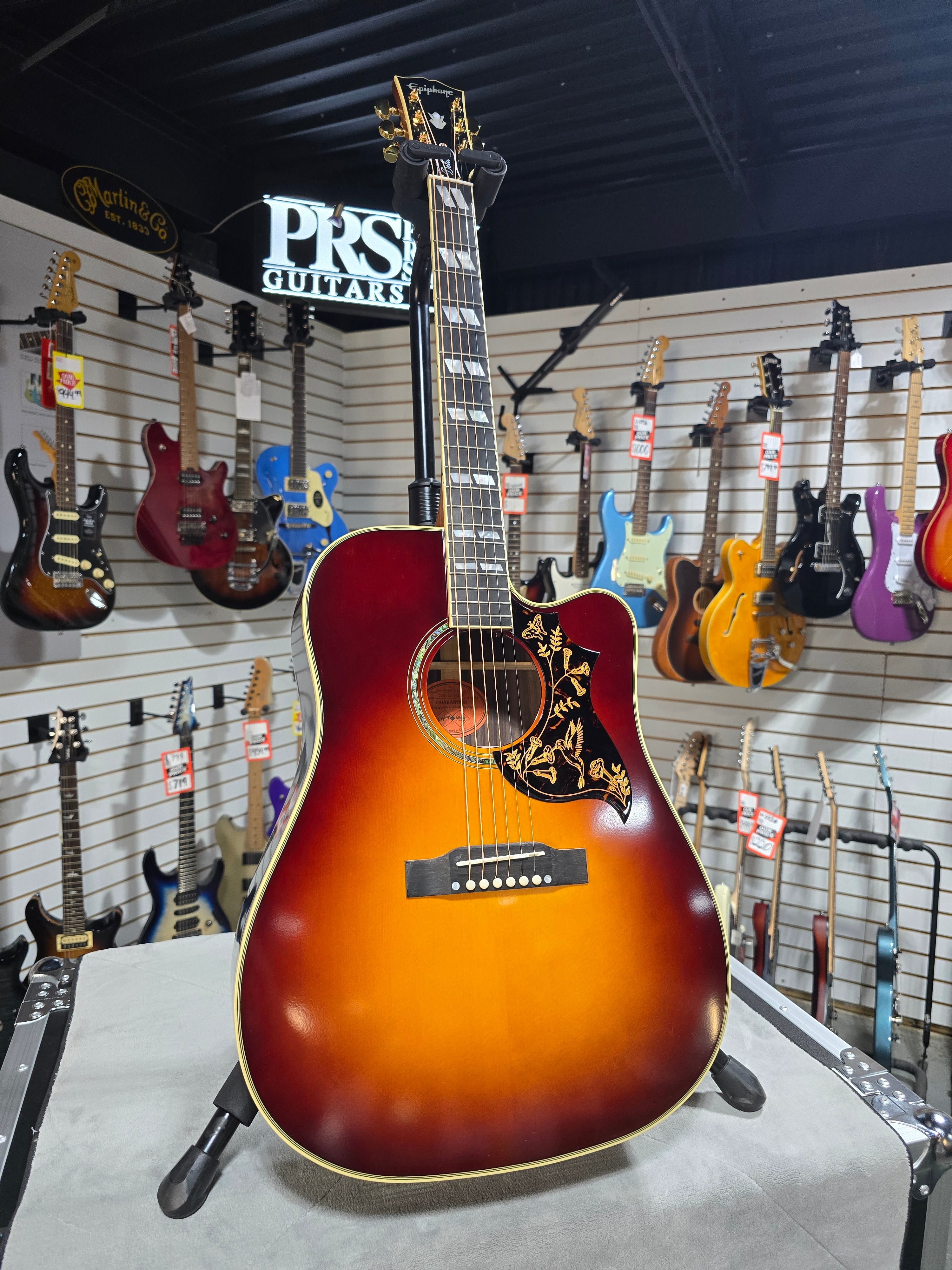 Epiphone Hummingbird Deluxe EC - Autumn Burst w/ OSSC & PLEK*D #867