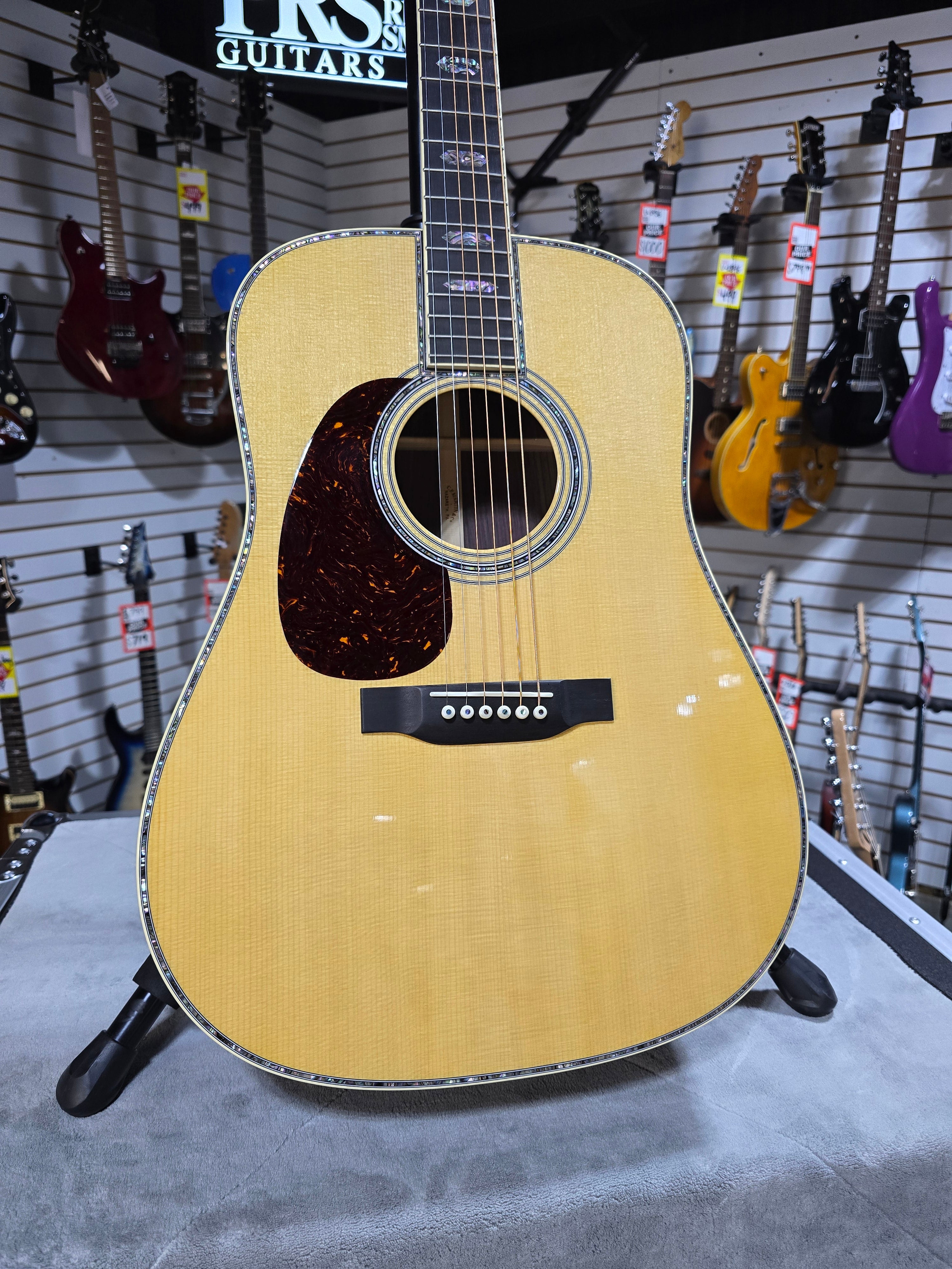 Martin D-45 Left Handed Acoustic Guitar - Natural w/OHSC & PLEK*D #448