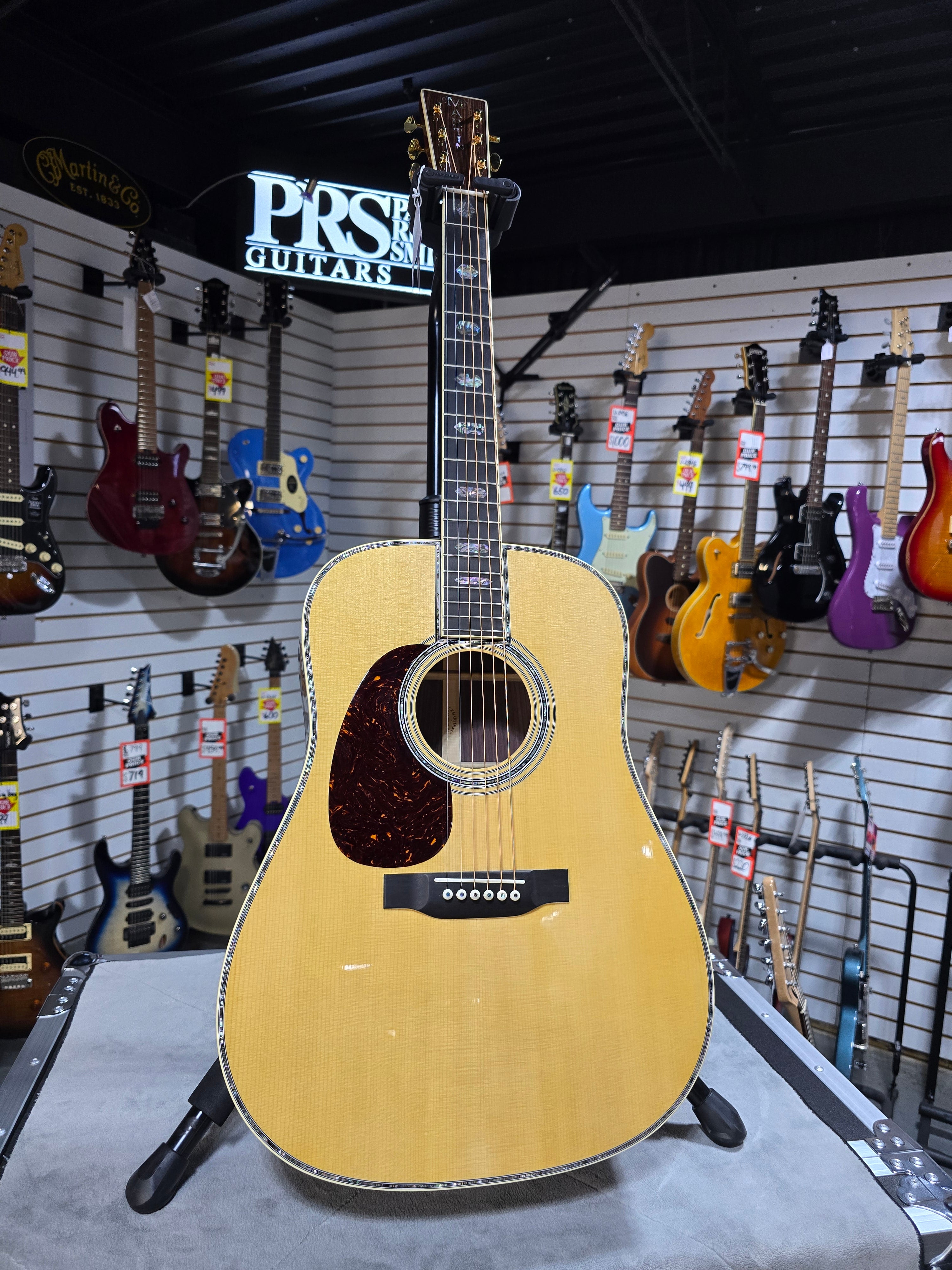 Martin D-45 Left Handed Acoustic Guitar - Natural w/OHSC & PLEK*D #448