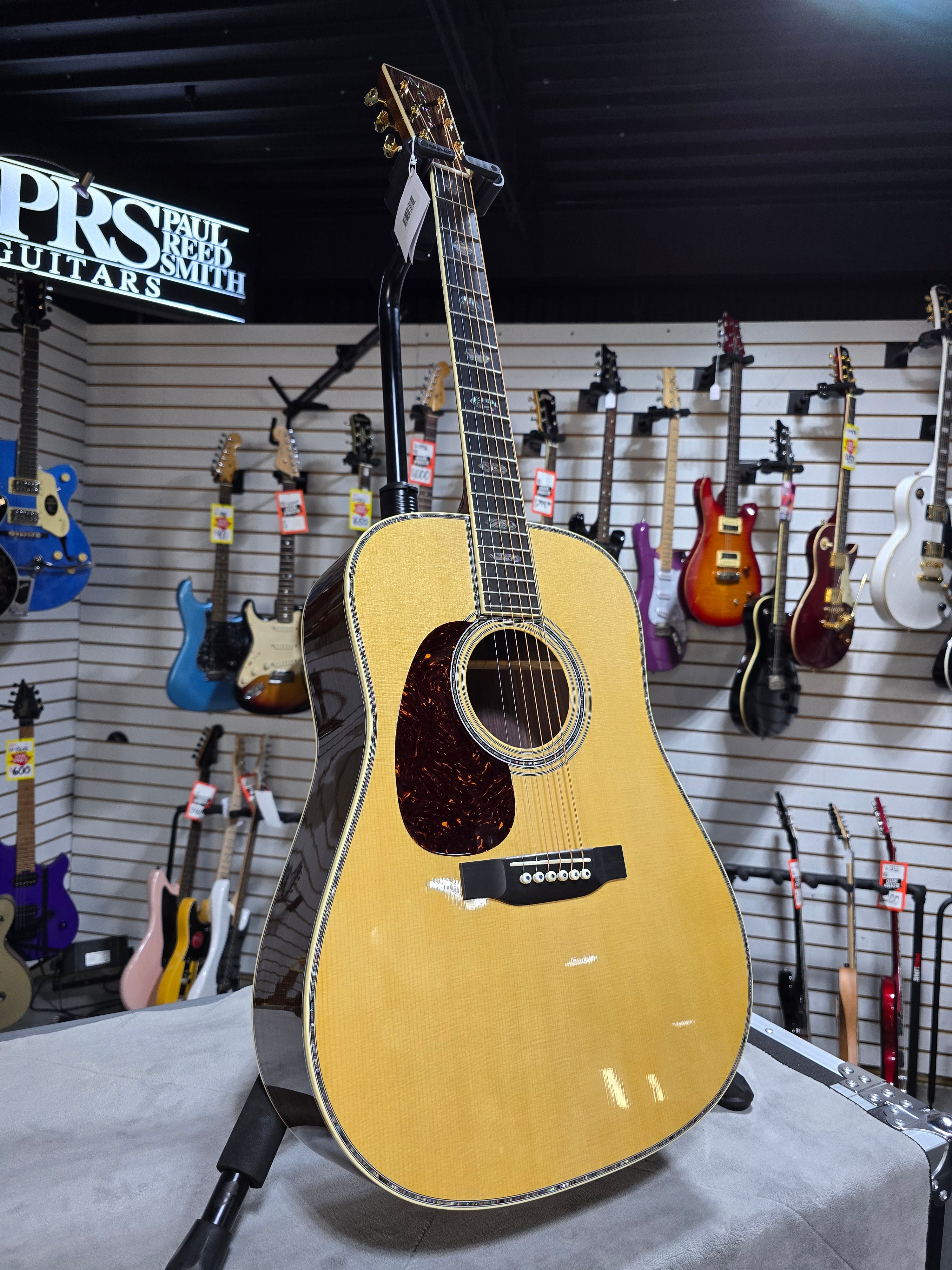 Martin D-45 Left Handed Acoustic Guitar - Natural w/OHSC & PLEK*D #448