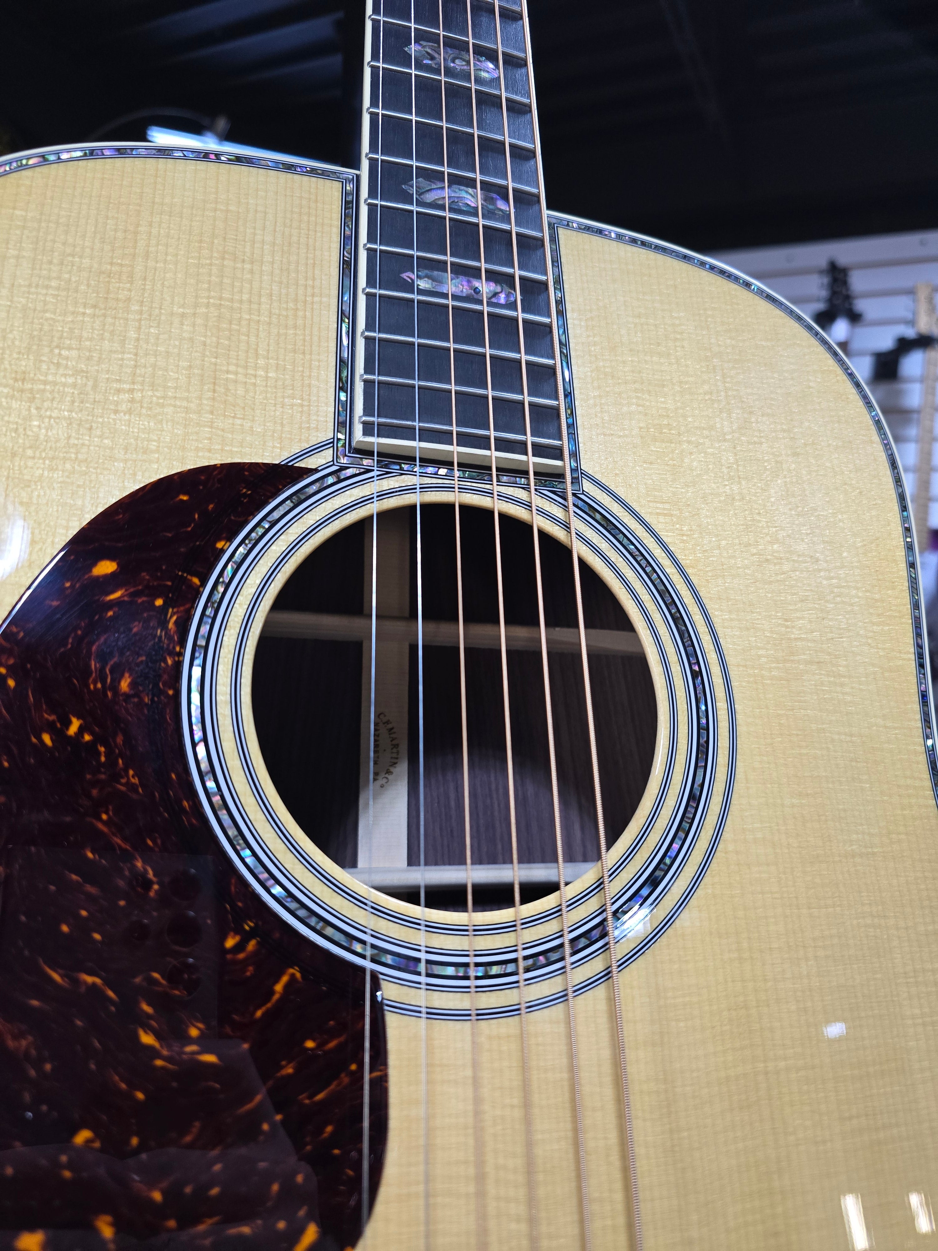 Martin D-45 Left Handed Acoustic Guitar - Natural w/OHSC & PLEK*D #448