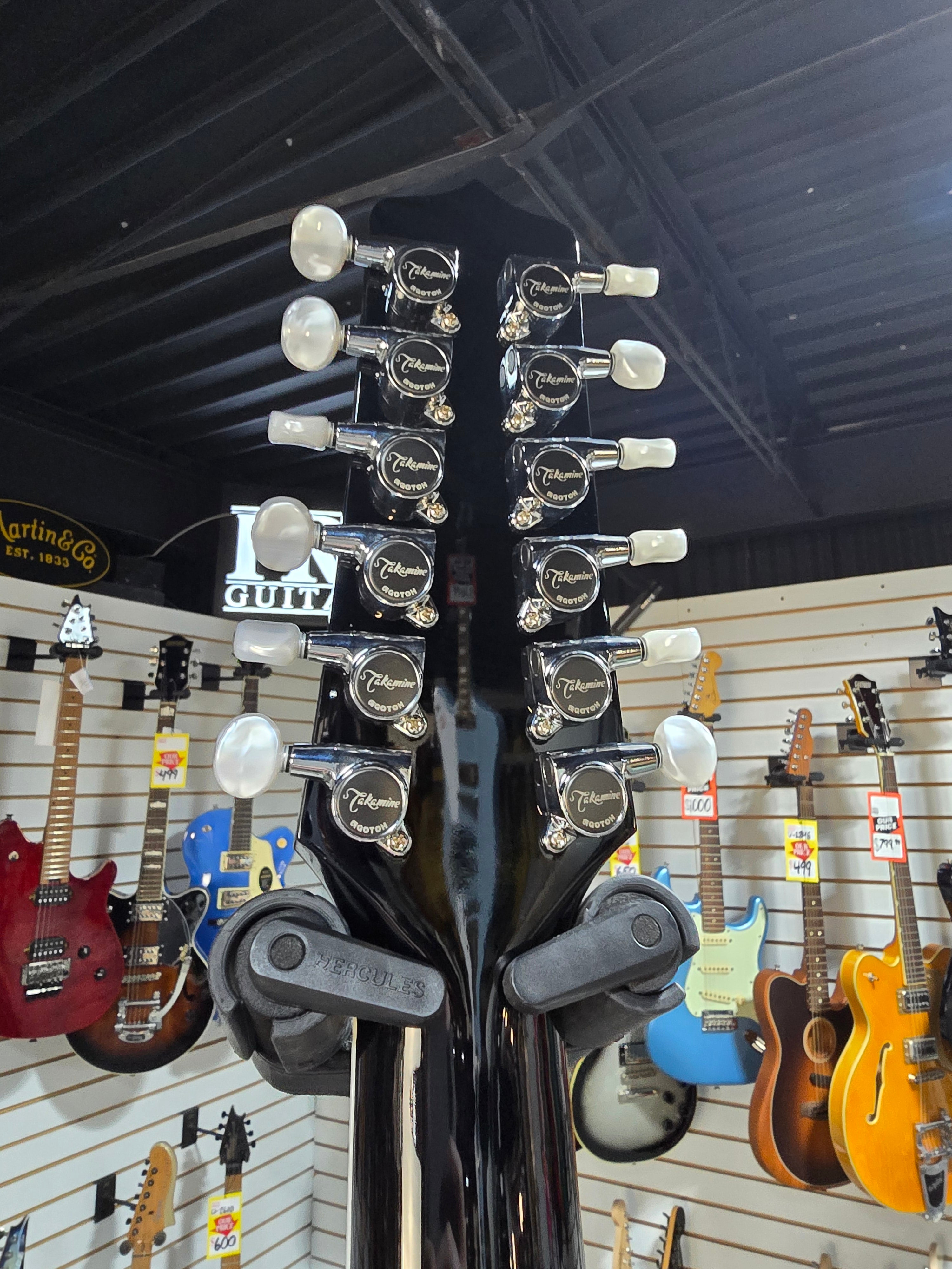 Takamine JEF381DX 12-string Dreadnought Acoustic Guitar - Black w/OSSC & PLEK*D #641