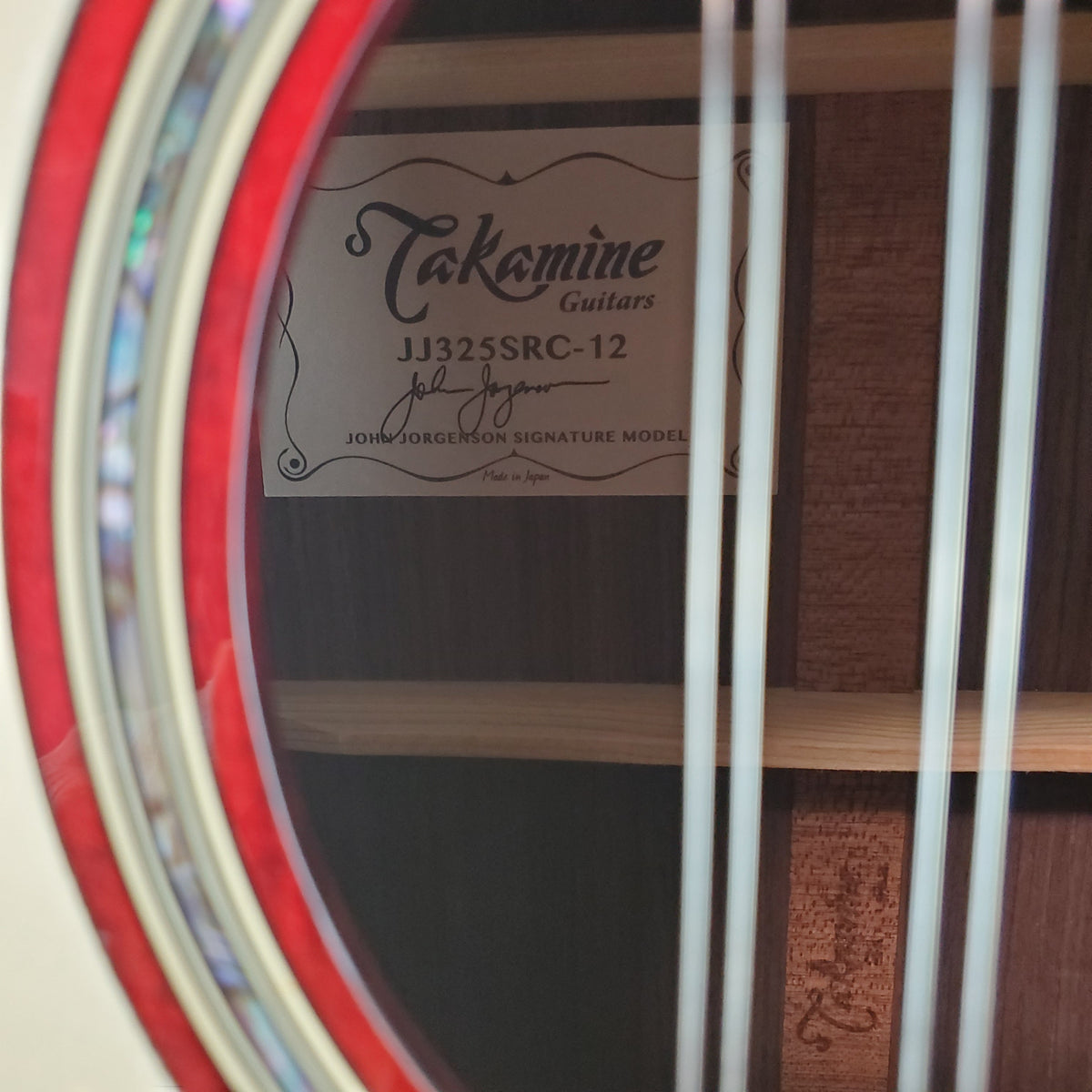 Takamine Left Handed JJ325SRC-12 John Jorgenson Signature Gloss Red