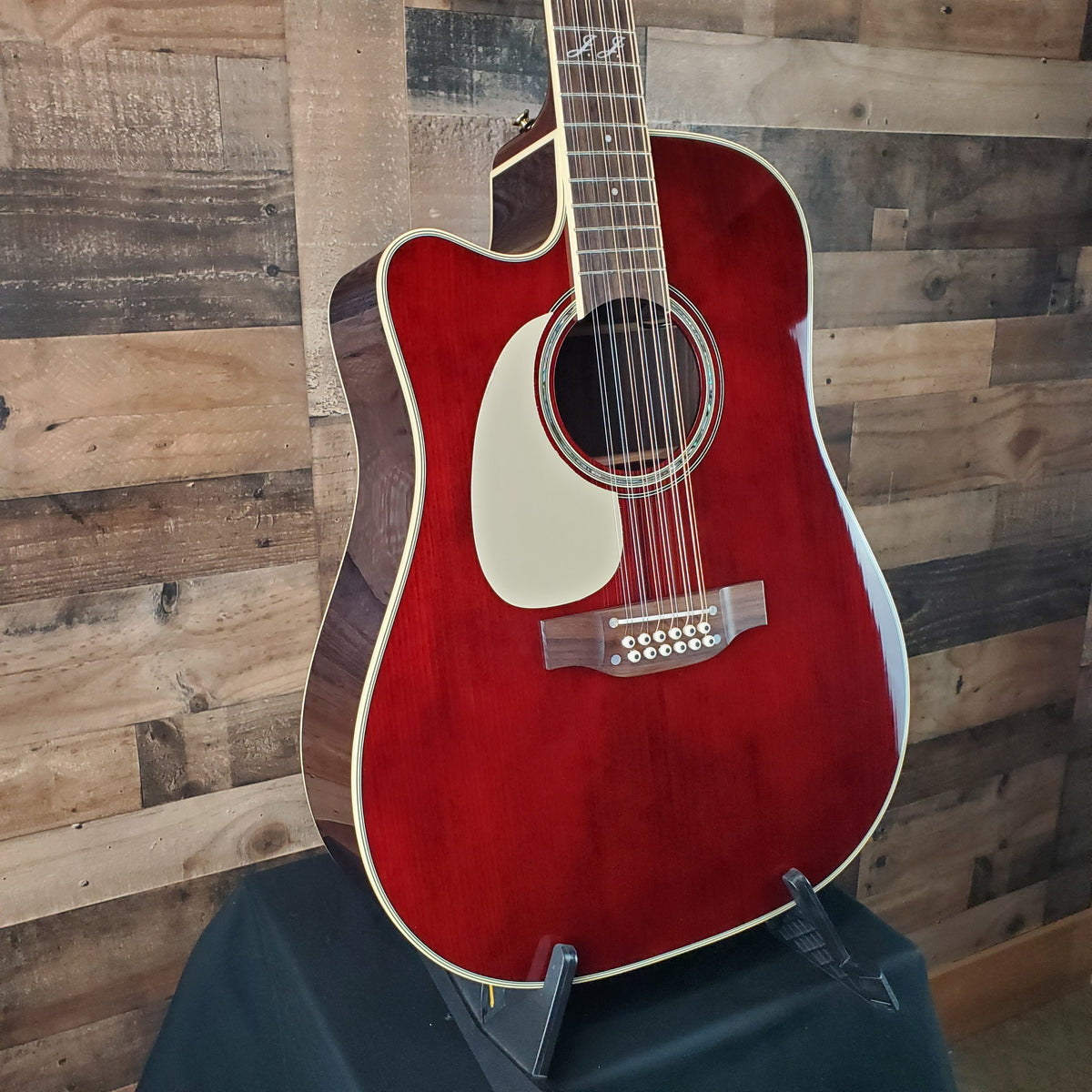 Takamine JJ325SRC-12 John Jorgenson 12-string Left Handed Acoustic-electric Guitar - Gloss Red