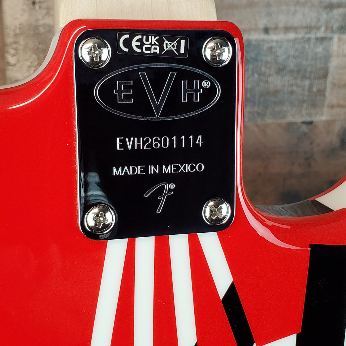 EVH Striped Series Left-Handed Electric Guitar - Red with Black Stripes