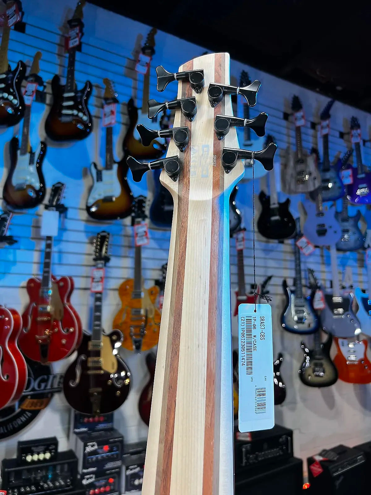 Ibanez Bass Workshop SRAS7 Ashula 7-string Bass Guitar - Cosmic Blue Starburst Shipping 474 GET PLEK’D Free!