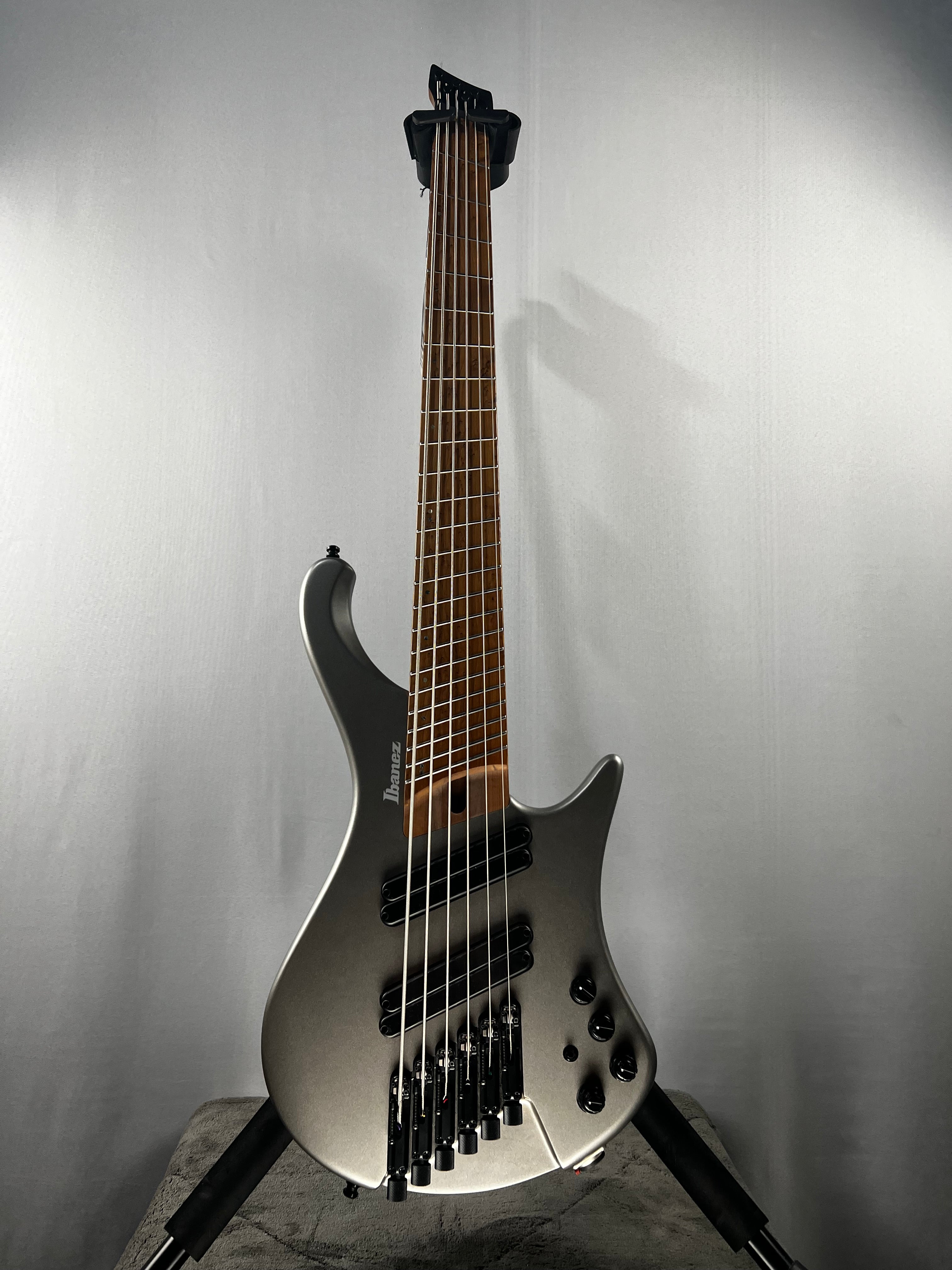 Bass Workshop EHB1006MS 6-string Bass Guitar - Metallic Gray Matte #377