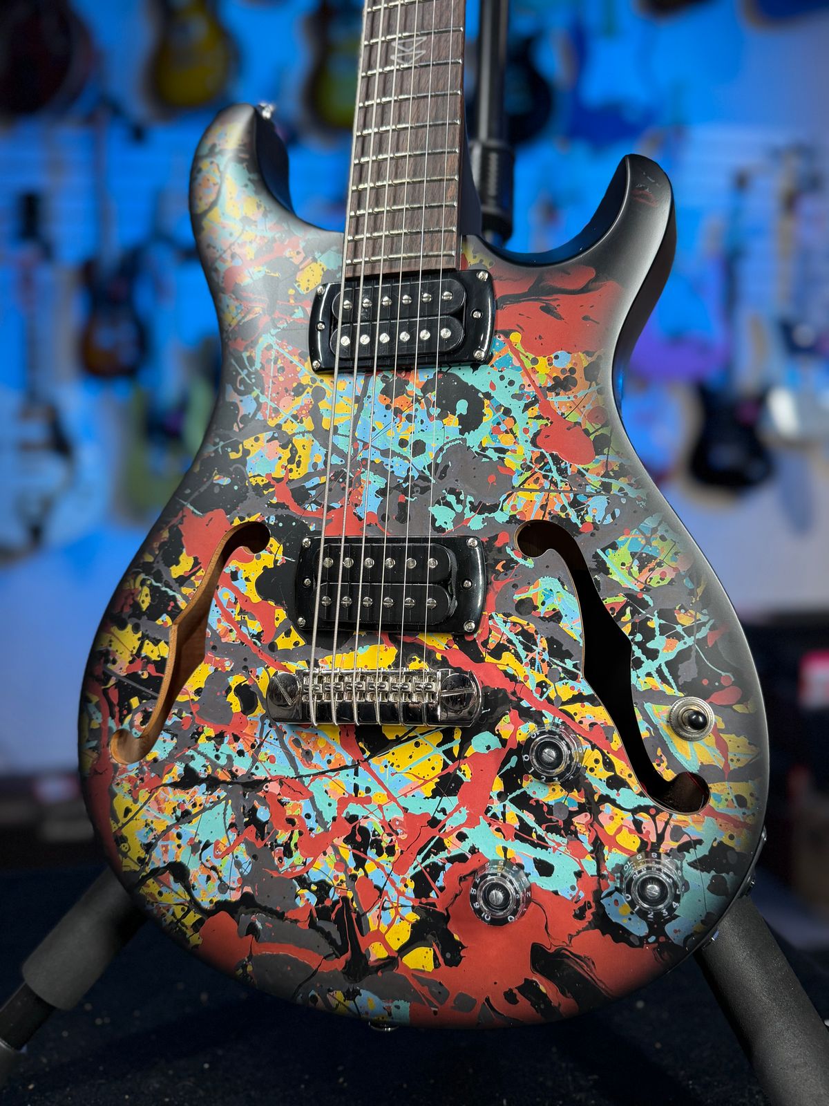 PRS SE Ed Sheeran Hollowbody I Piezo Baritone, Cosmic Splash, Gig Bag, Free PLEK! 753