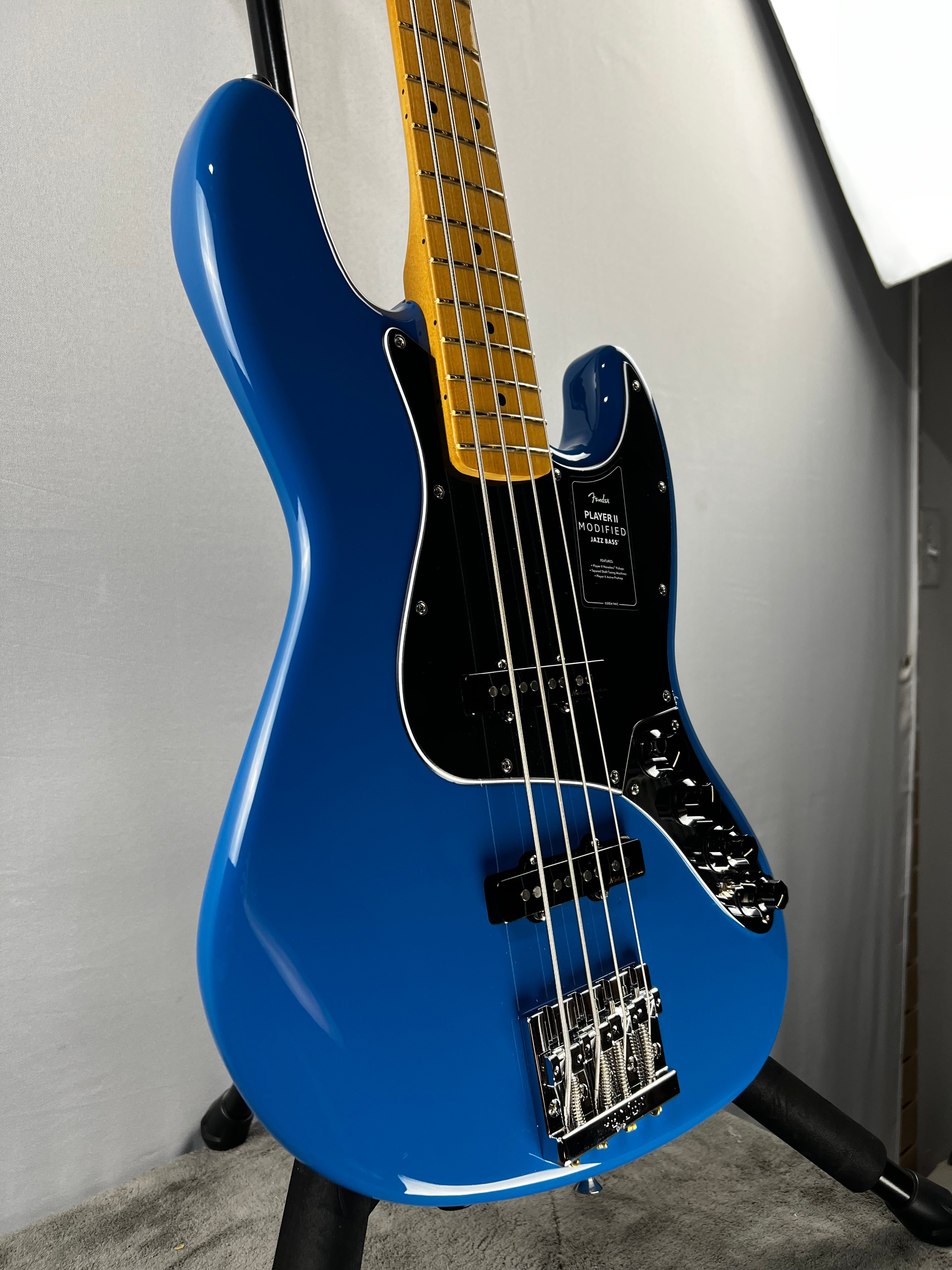 Player II Modified Active Jazz Bass - Electric Blue, Maple Fingerboard w/Gig Bag #524