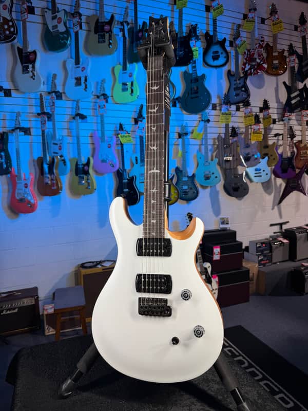 PRS SE CE 24 Satin - Flat White Top, C&M Exclusive - White