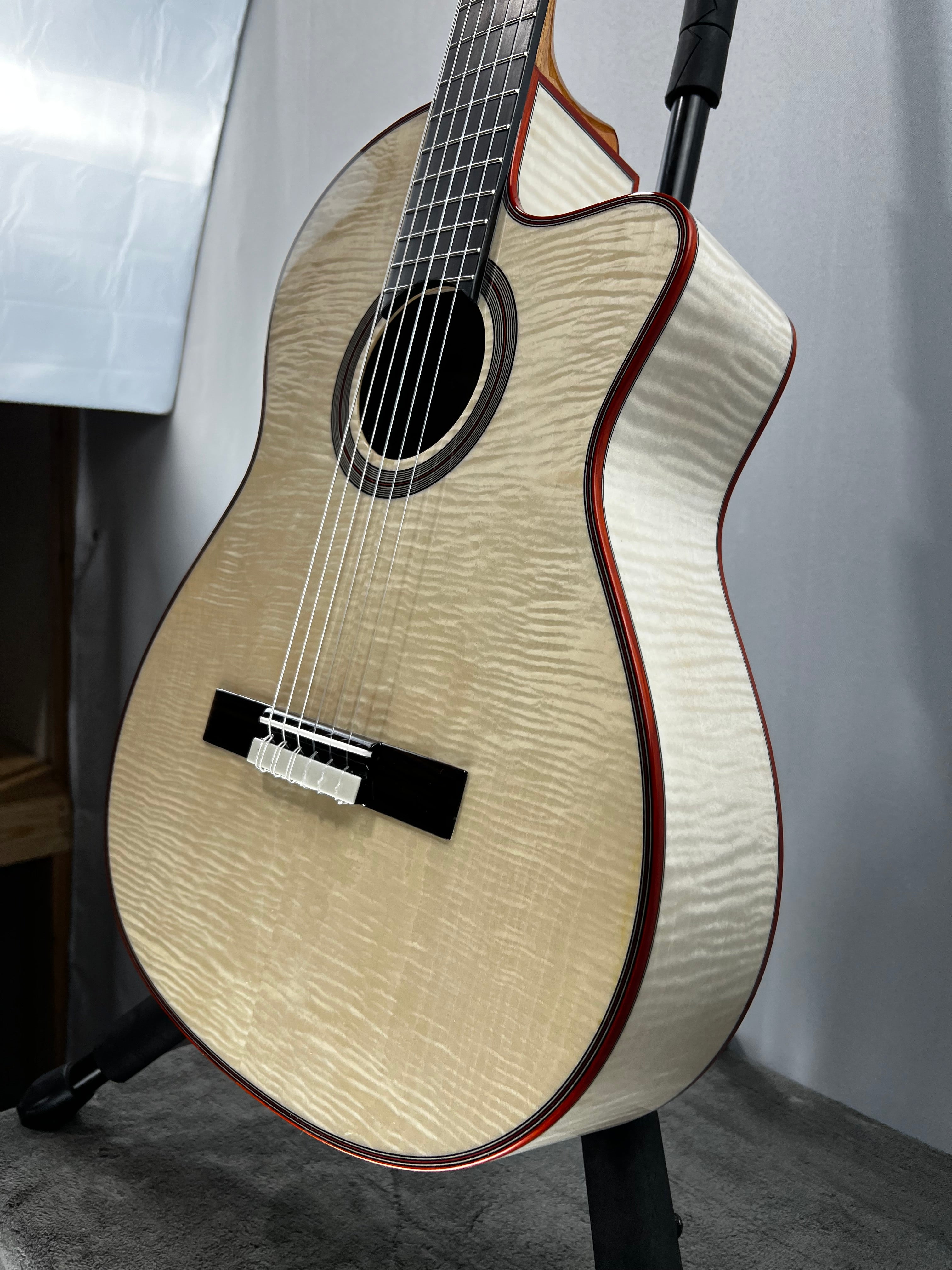 Fusion 12 Exotic Top Nylon-string Acoustic-electric Guitar - White Sands #098 GET PLEK'D!