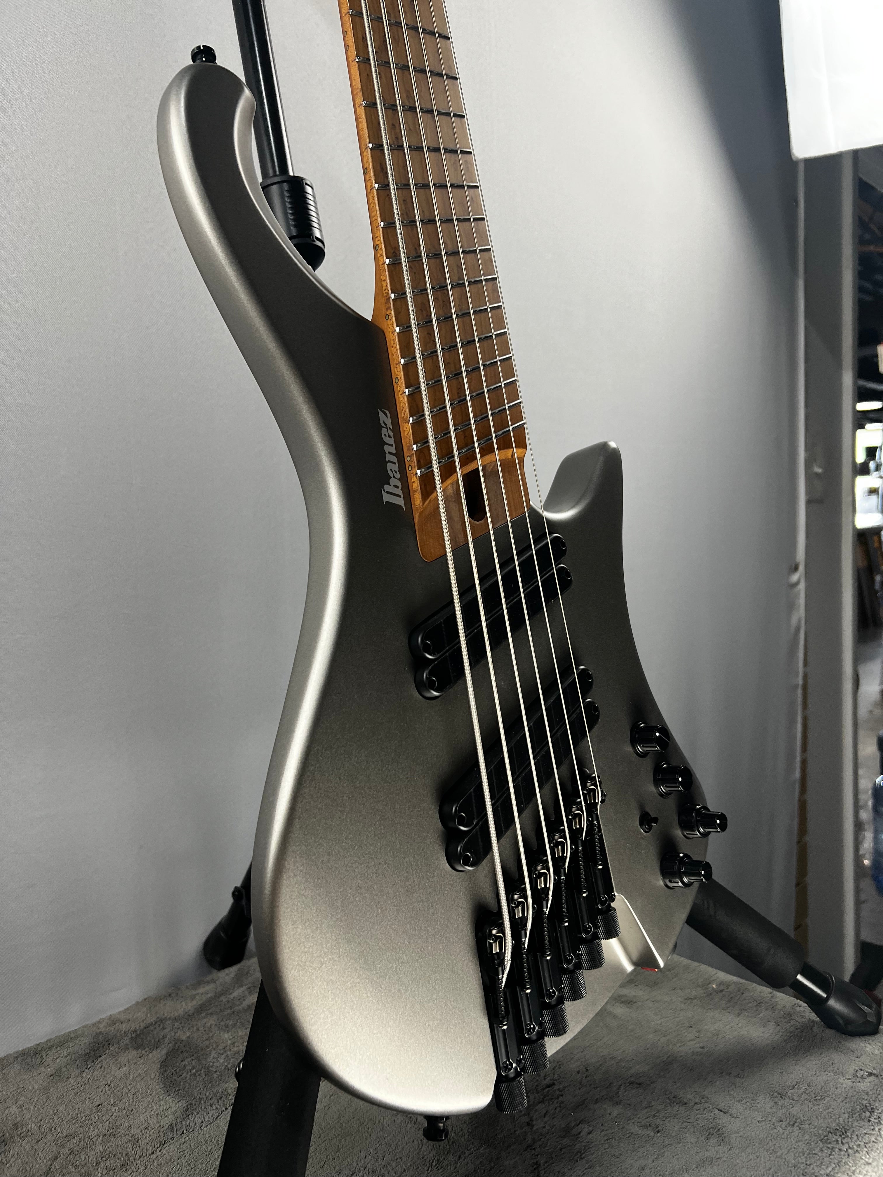 Bass Workshop EHB1006MS 6-string Bass Guitar - Metallic Gray Matte #377