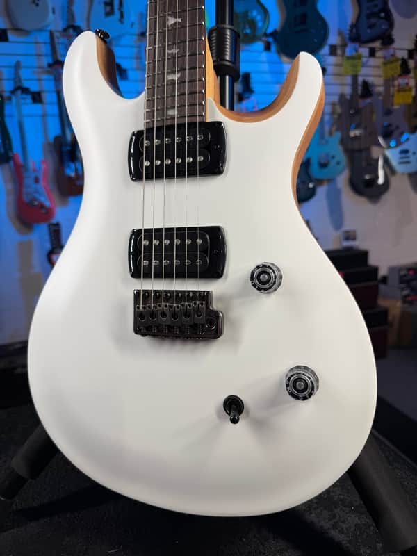 PRS SE CE 24 Satin - Flat White Top, C&M Exclusive - White