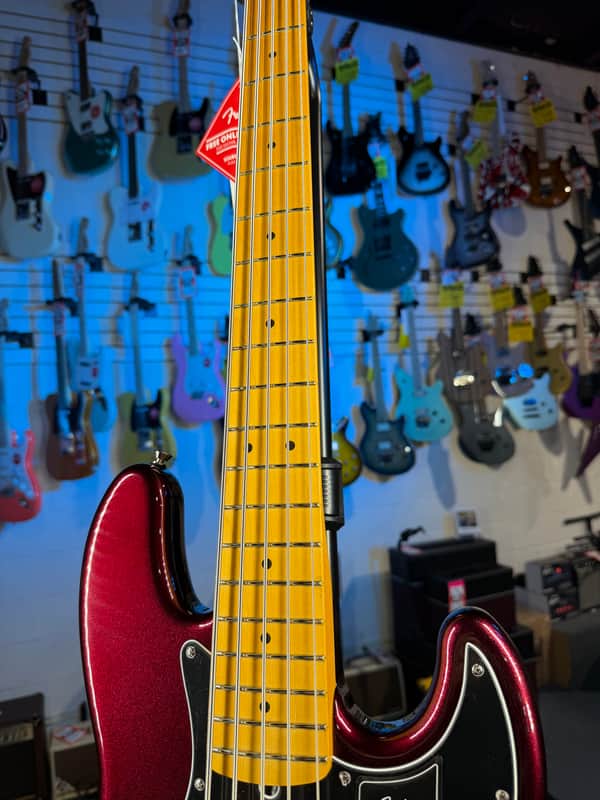 Fender American Professional Jazz Bass V - Oxblood, Maple Fingerboard