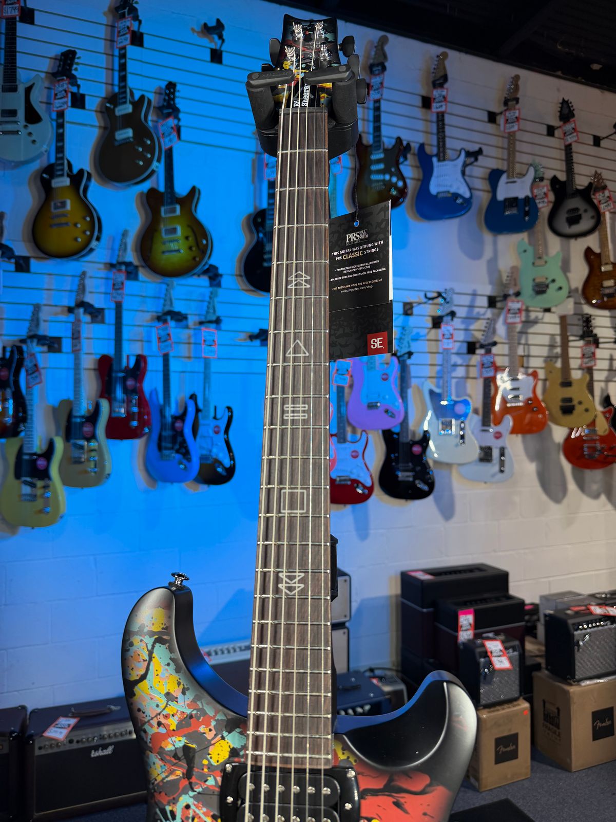 PRS SE Ed Sheeran Hollowbody I Piezo Baritone, Cosmic Splash, Gig Bag, Free PLEK! 753