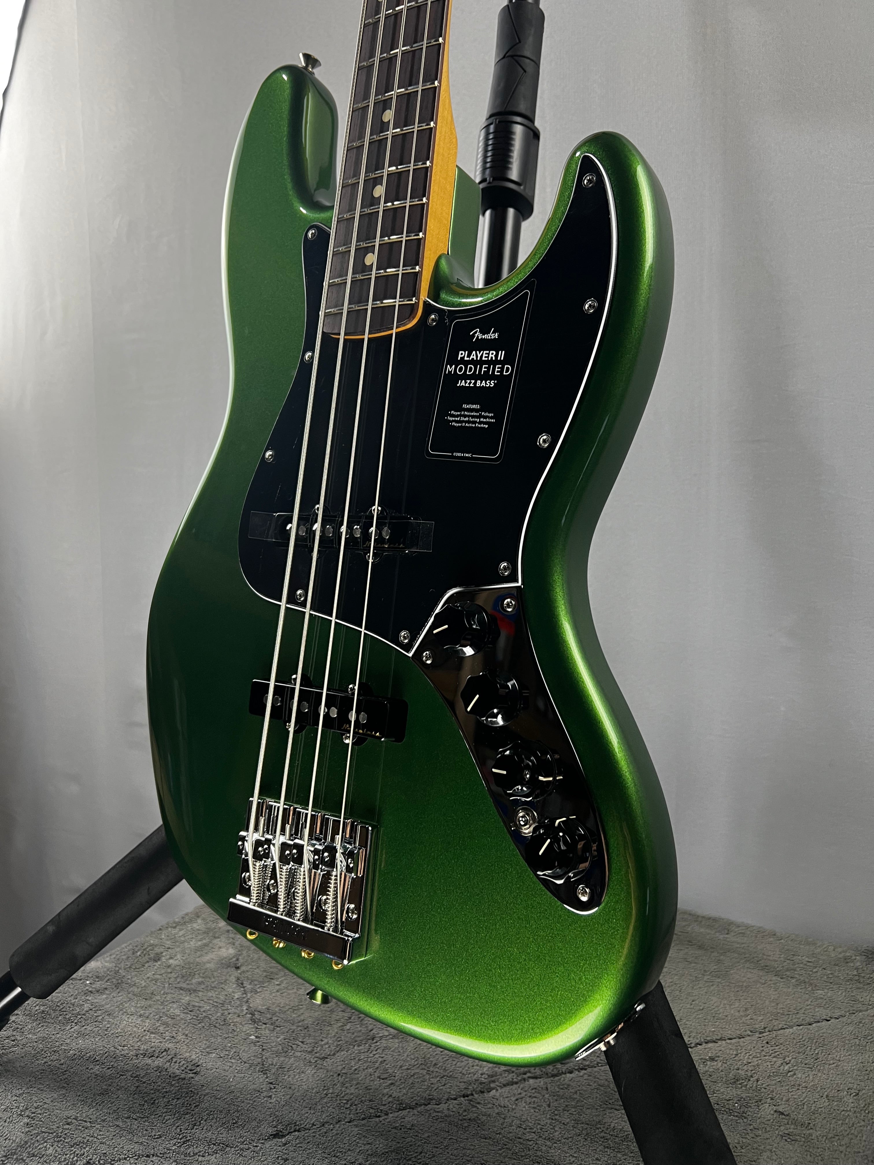 Player II Modified Active Jazz Bass - Harvest Green Metallic, Rosewood Fingerboard #730