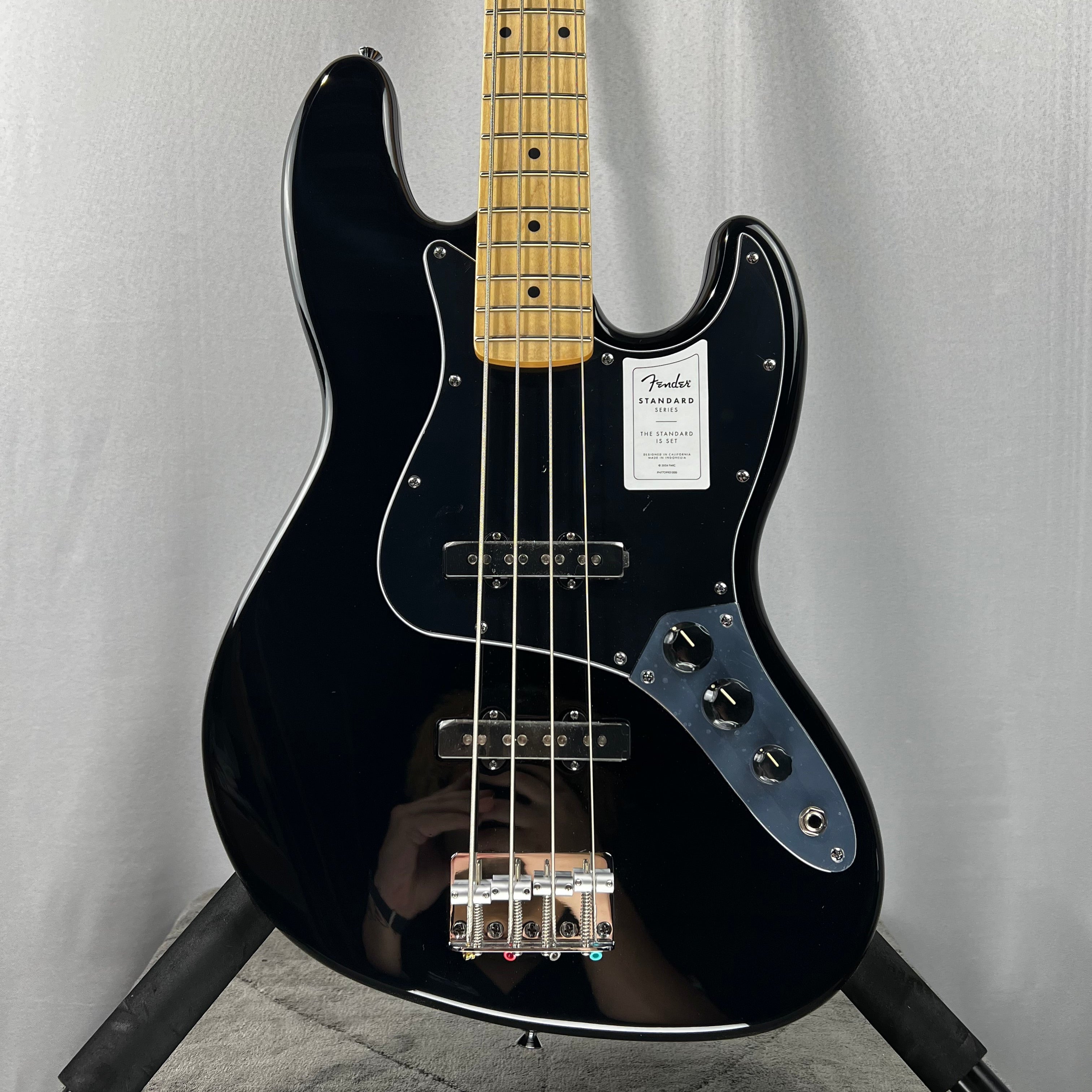 Standard Jazz Bass - Black, Maple Fingerboard #626 GET PLEK'D!