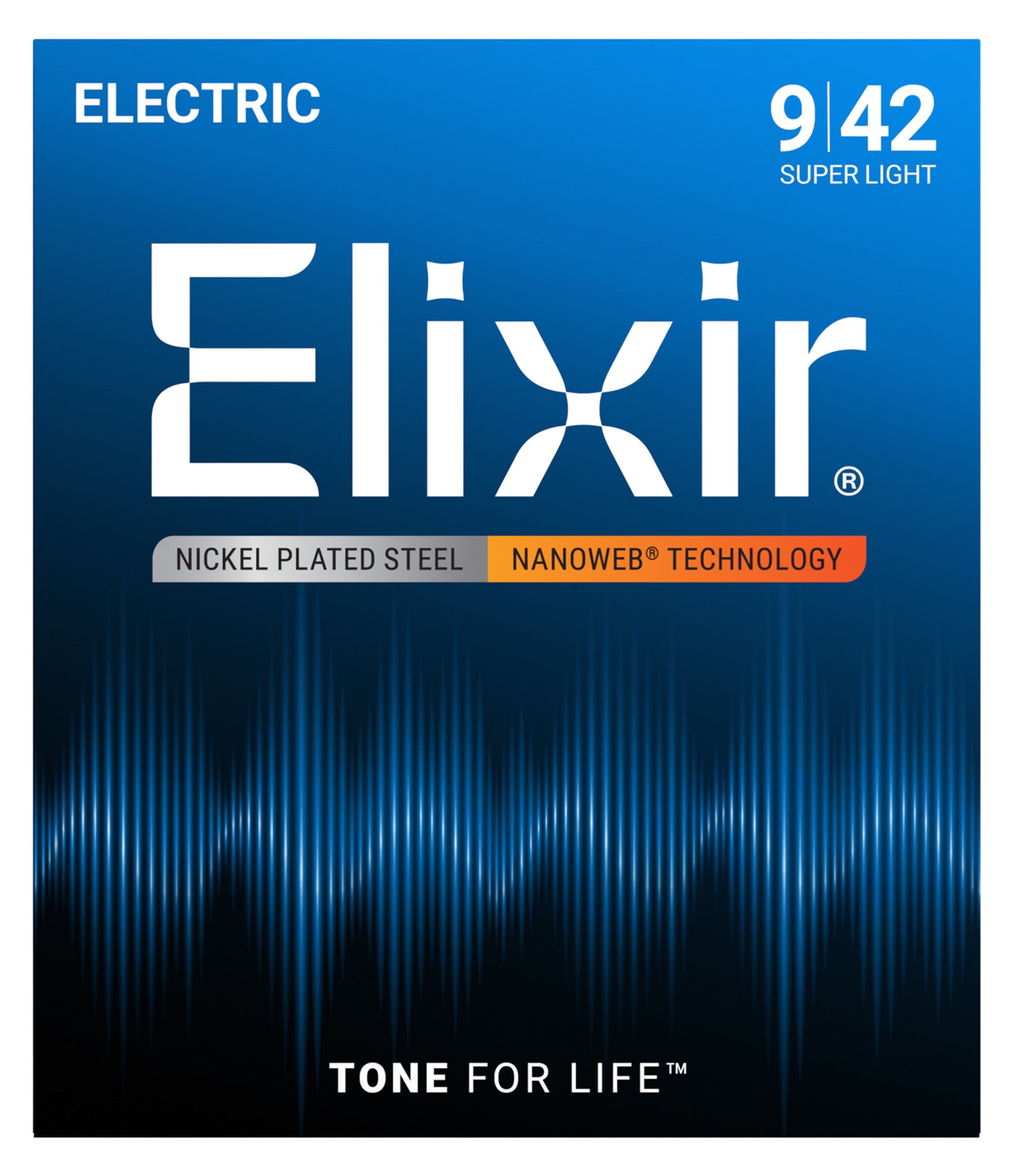Elixir - Nickel-Plated Steel Electric Guitar Strings with NANOWEB Technology - Super Light 9-42