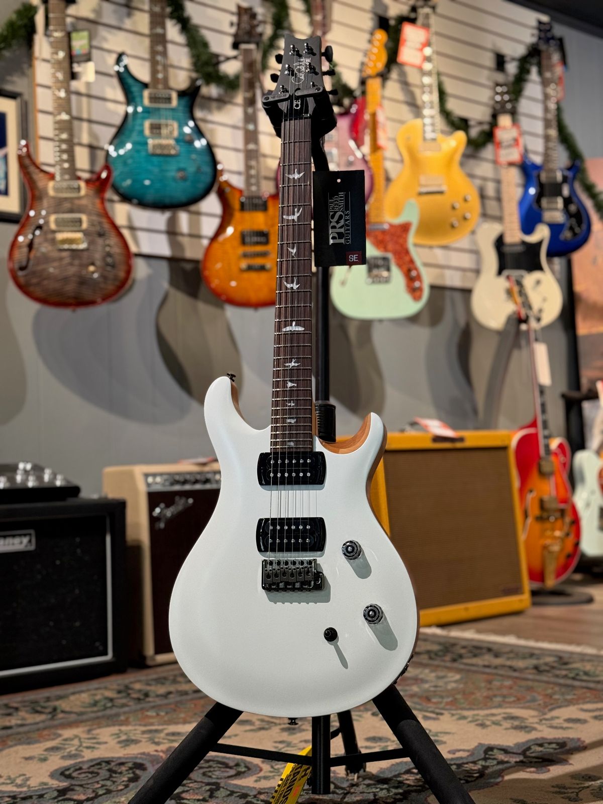 PRS SE CE 24 Satin Flat White Top, C&M Exclusive 758