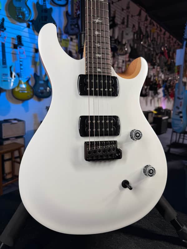 PRS SE CE 24 Satin - Flat White Top, C&M Exclusive - White