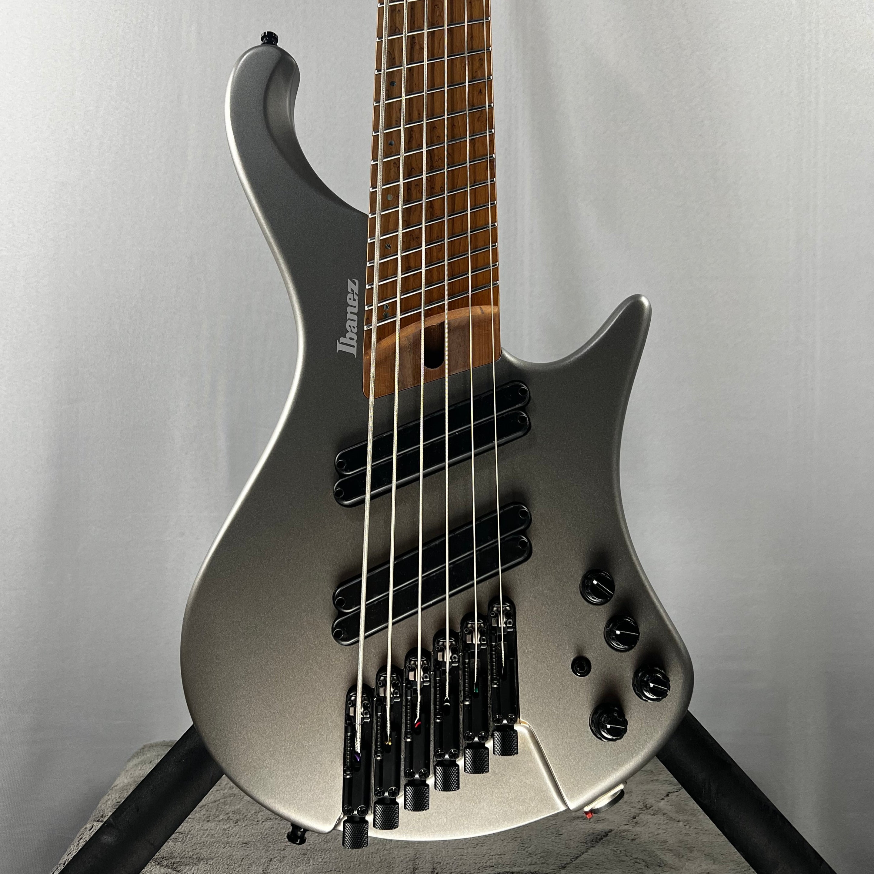 Bass Workshop EHB1006MS 6-string Bass Guitar - Metallic Gray Matte #377