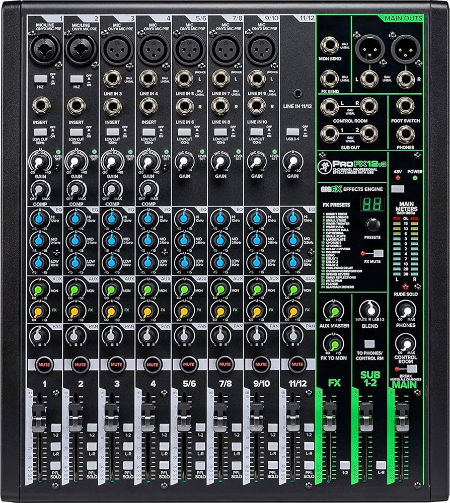 Mackie ProFX12v3 12-channel Mixer with USB and Effects