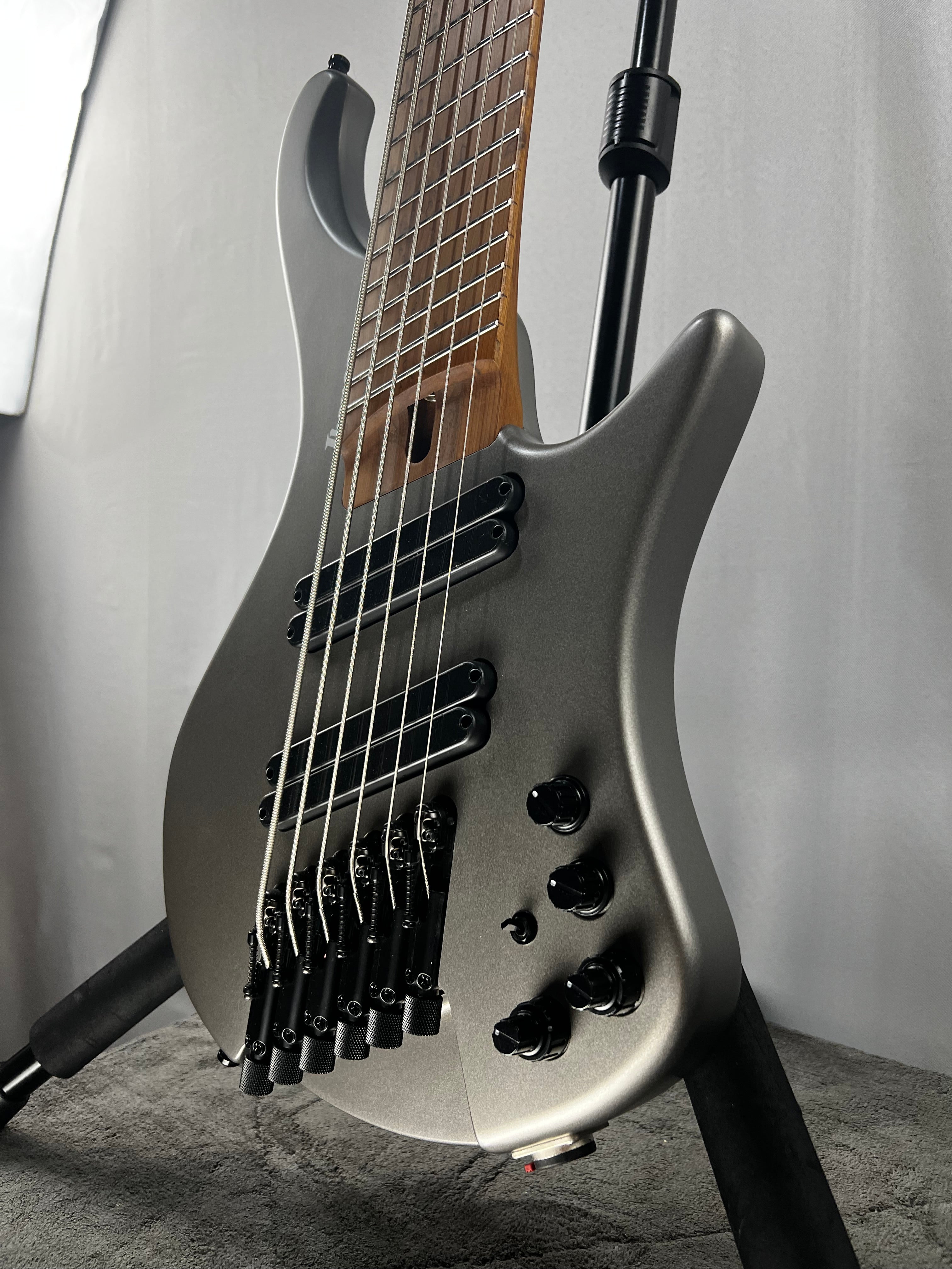 Bass Workshop EHB1006MS 6-string Bass Guitar - Metallic Gray Matte #377