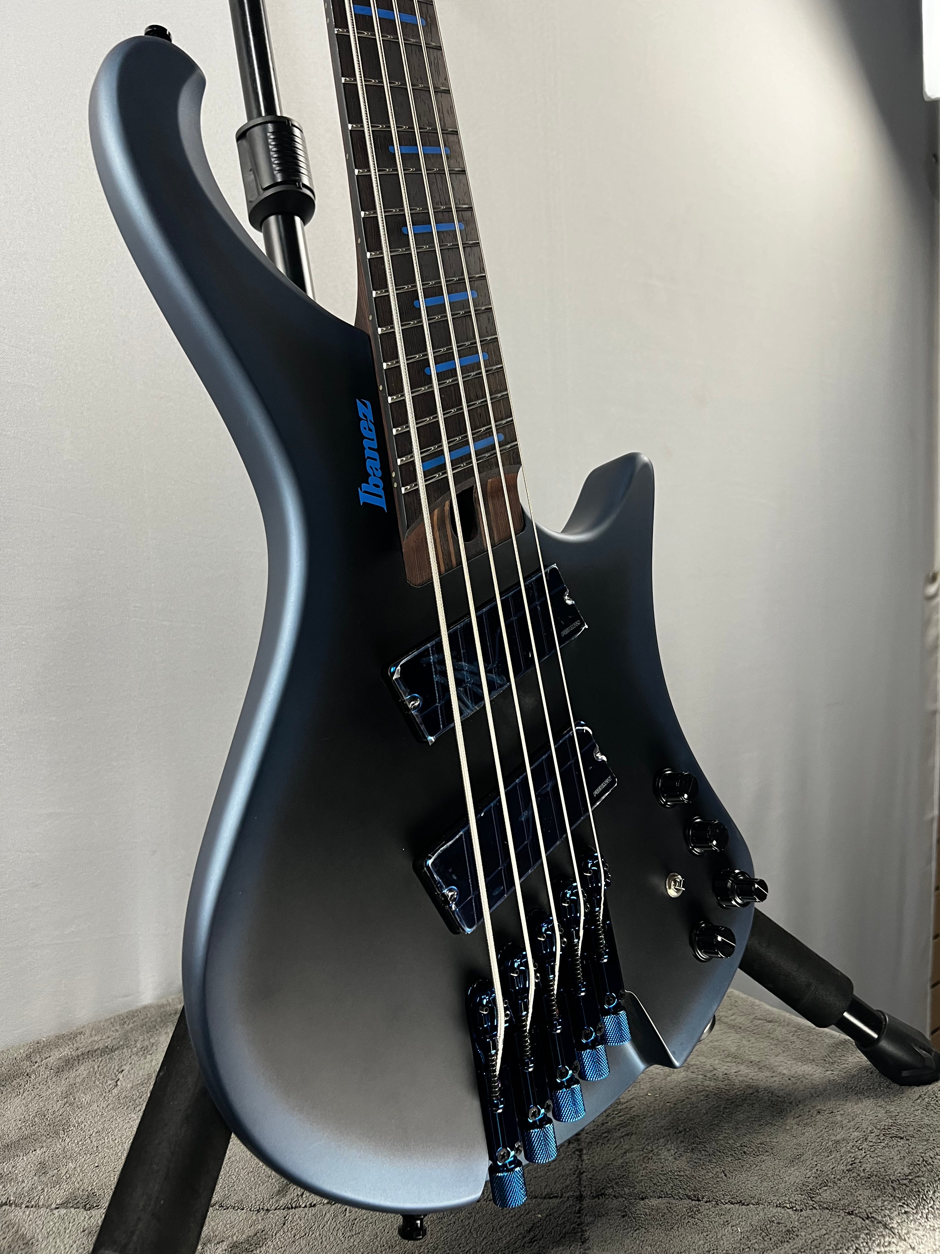 Bass Workshop EHB5MSBSP 5-string Multi-scale Bass Guitar - Midnight Arctic Ocean Matte #997