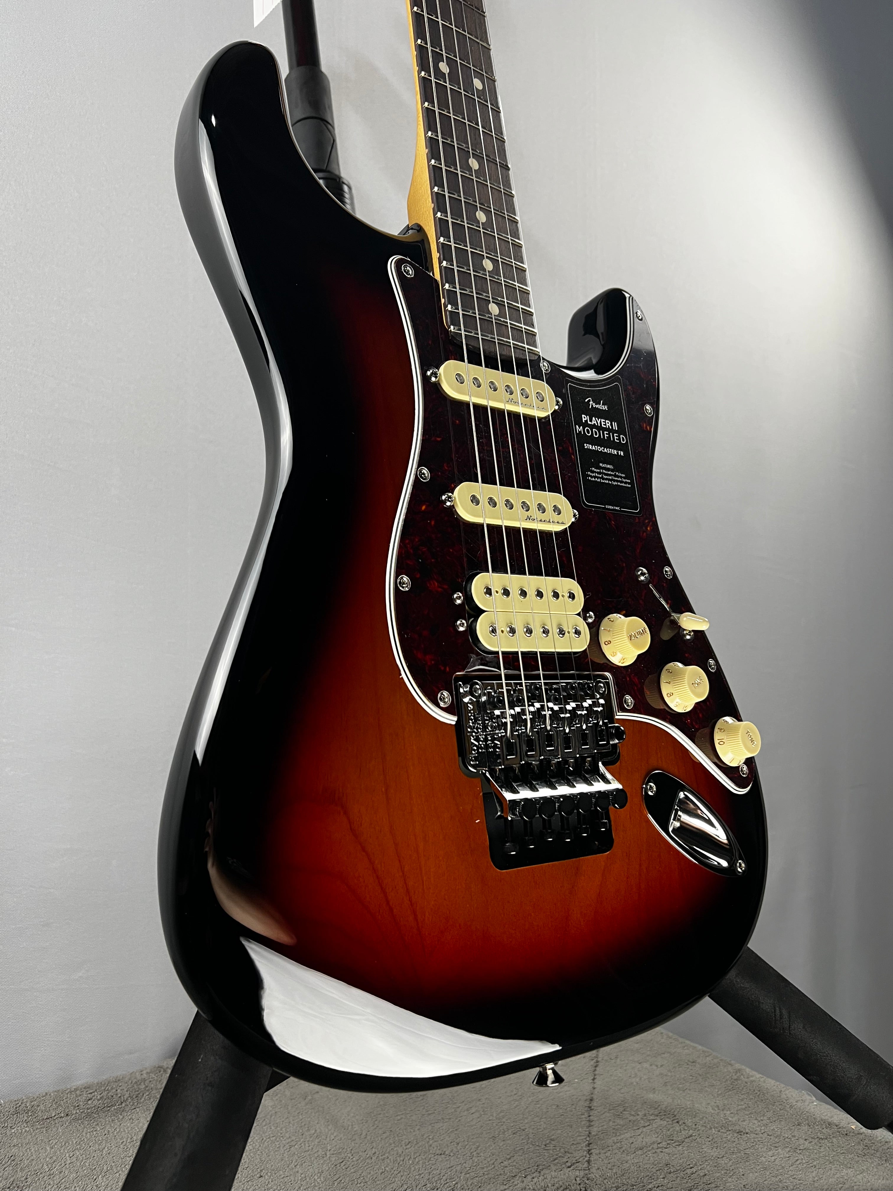 Player II Modified Stratocaster HSS Floyd Rose Electric Guitar - 3-tone Sunburst, Rosewood Fingerboard #728