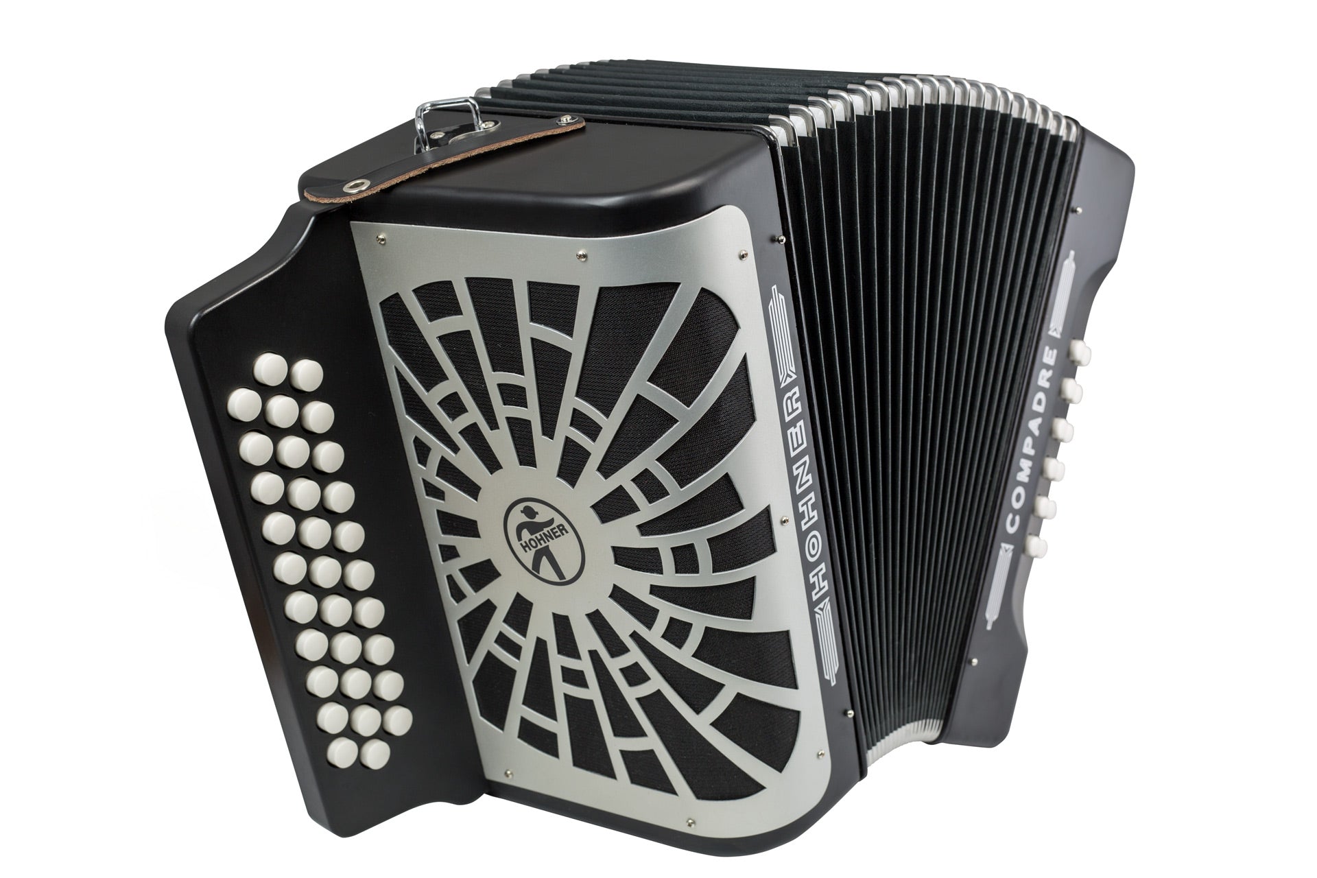 Hohner Compadre Diatonic Accordion - Keys of F/Bb/Eb - Black Finish