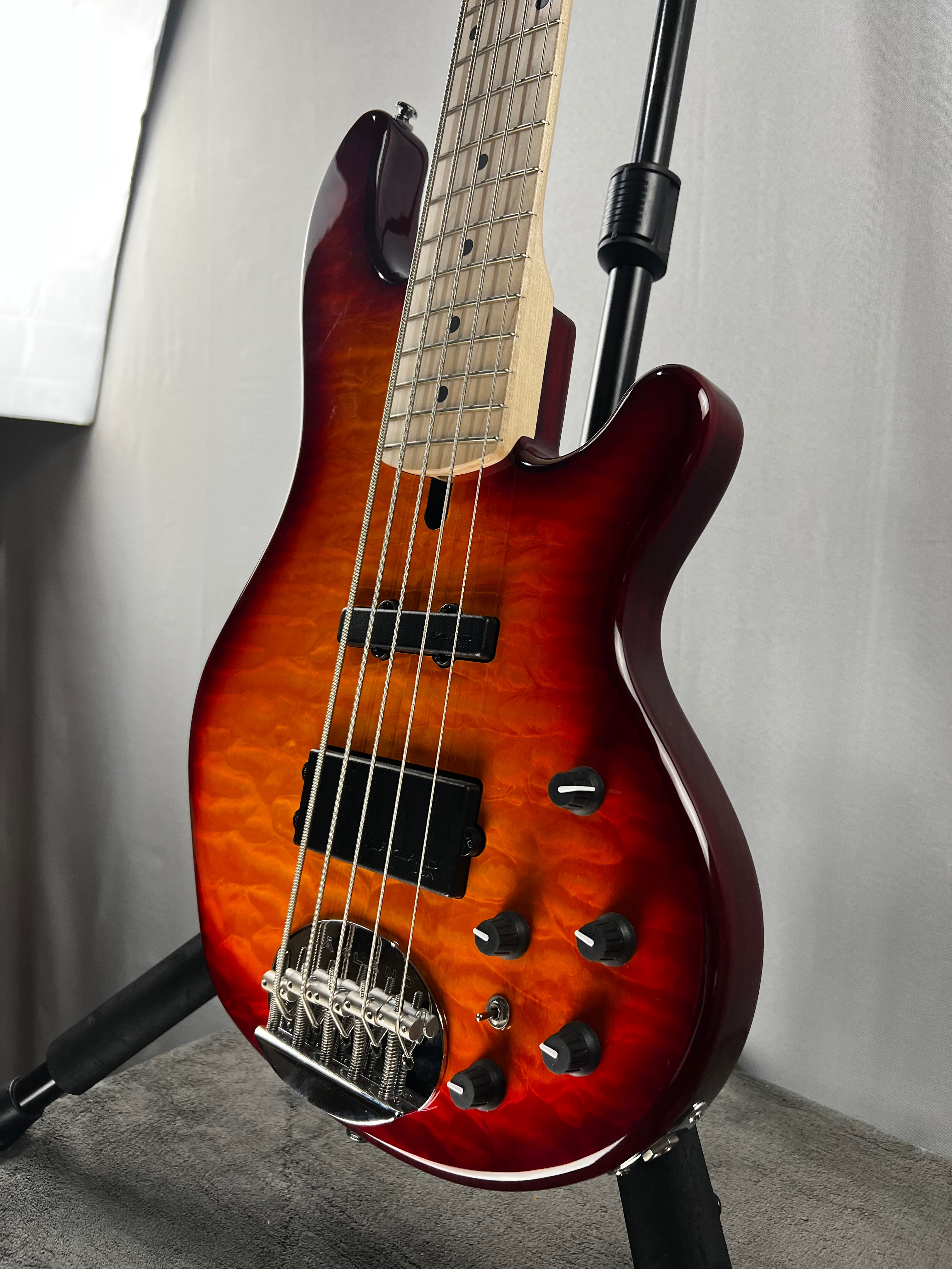 Skyline 55-02 Deluxe Bass Guitar - Honey Burst with Maple Fingerboard #937 GET PLEK'D!