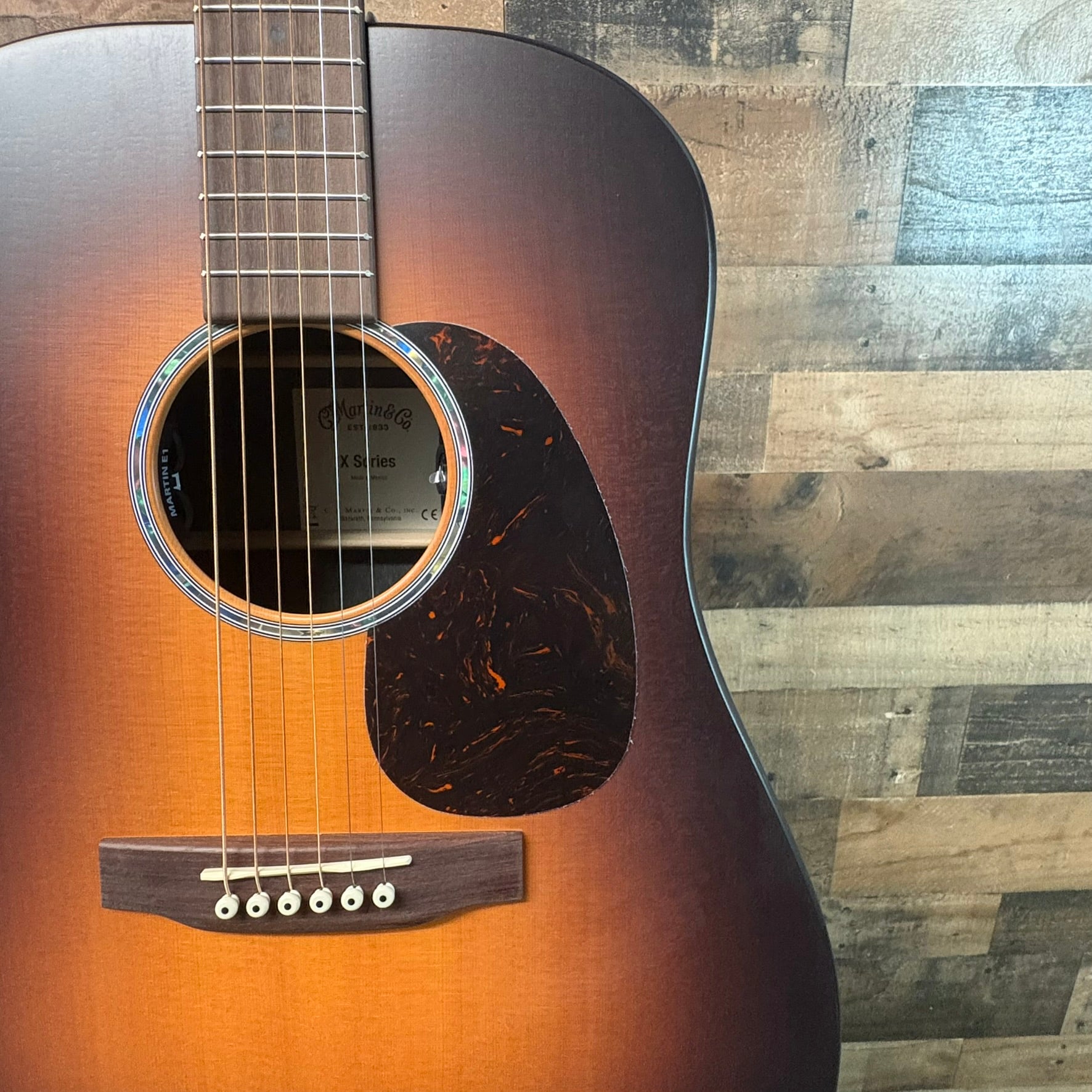 Martin D-X2E Acoustic/Electric Guitar, Ziricote Burst, Gig Bag, 931