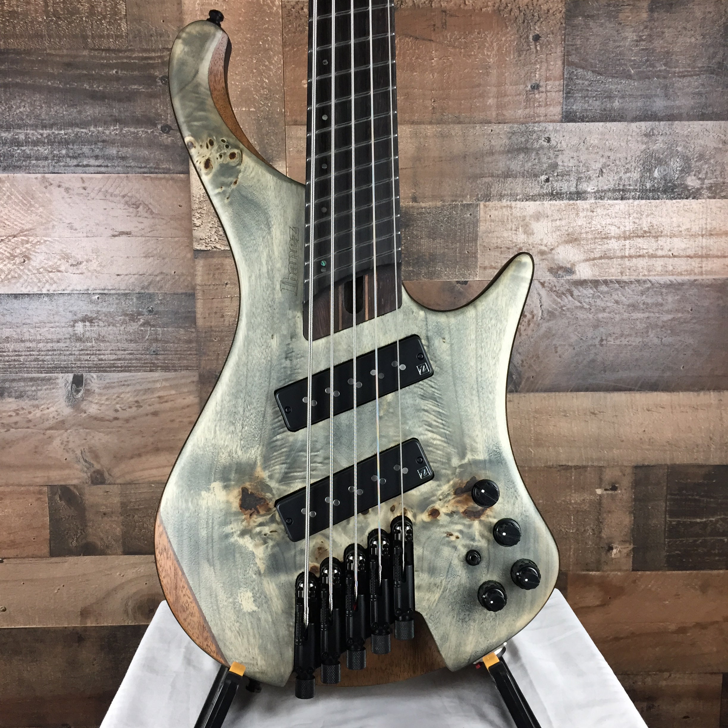 EHB1505MS Headless Bass Guitar, Black Ice Flat, w/Gig Bag, 545