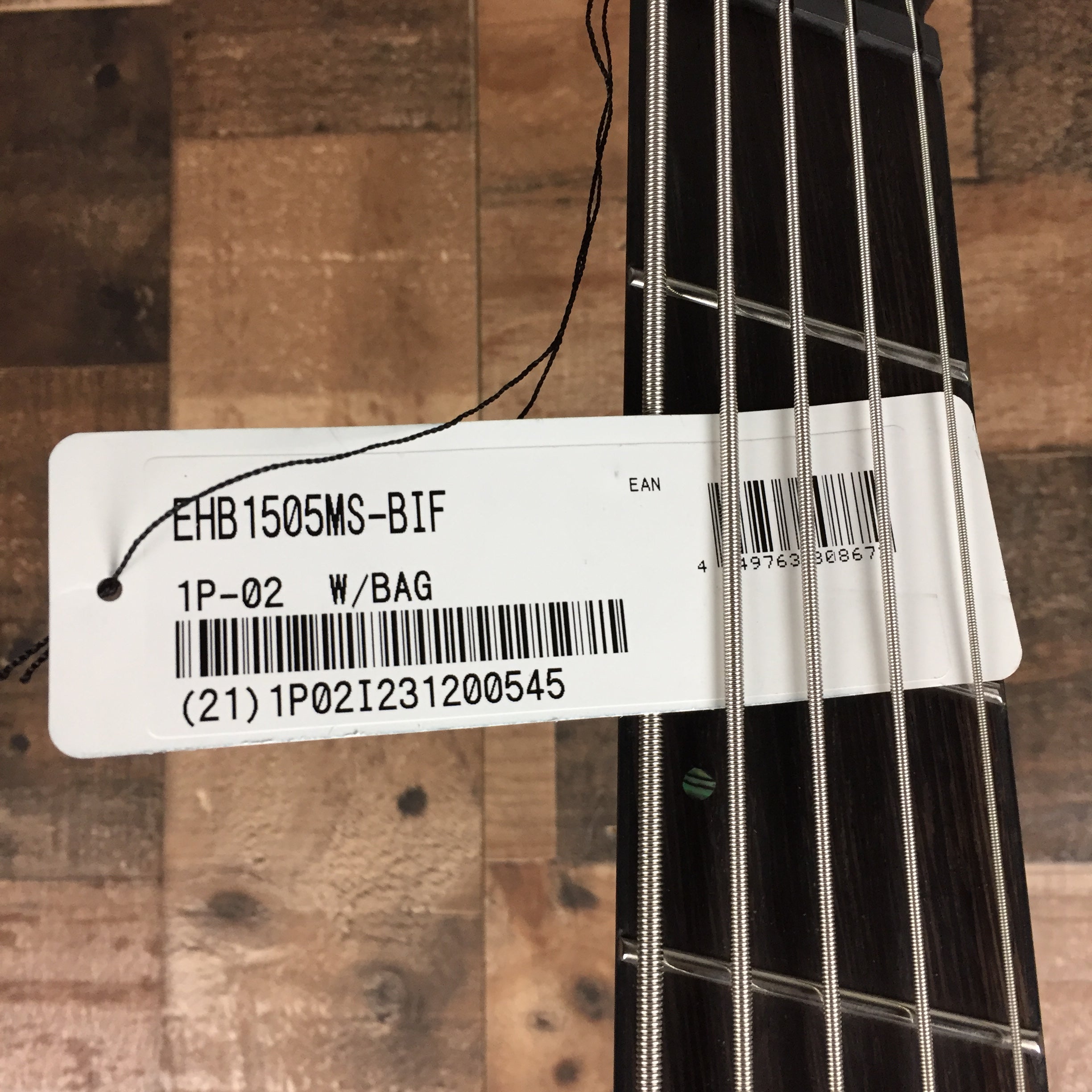 EHB1505MS Headless Bass Guitar, Black Ice Flat, w/Gig Bag, 545
