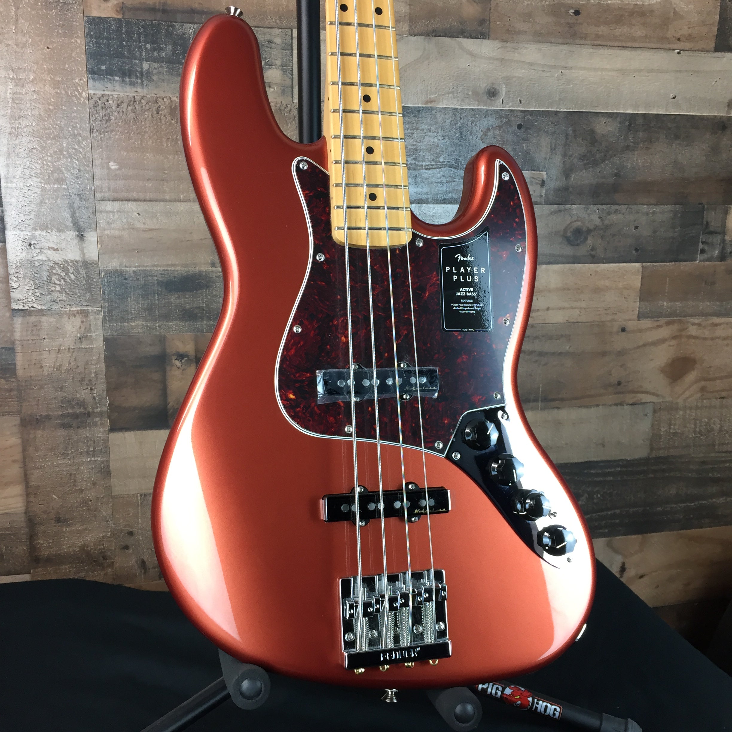 Fender Player Plus Active Jazz Bass Aged Candy Apple Red, Gig Bag, Free Ship 132