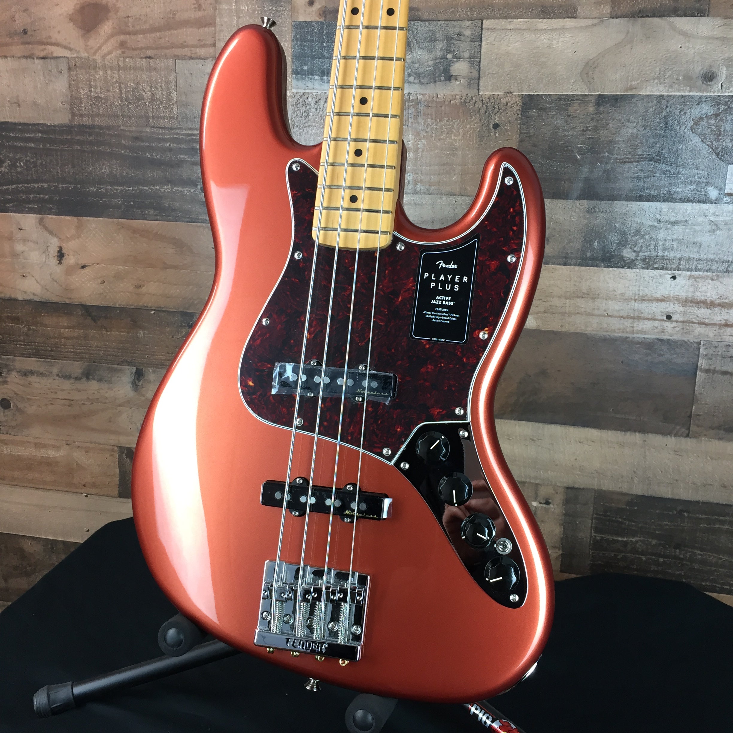 Fender Player Plus Active Jazz Bass Aged Candy Apple Red, Gig Bag, Free Ship 132