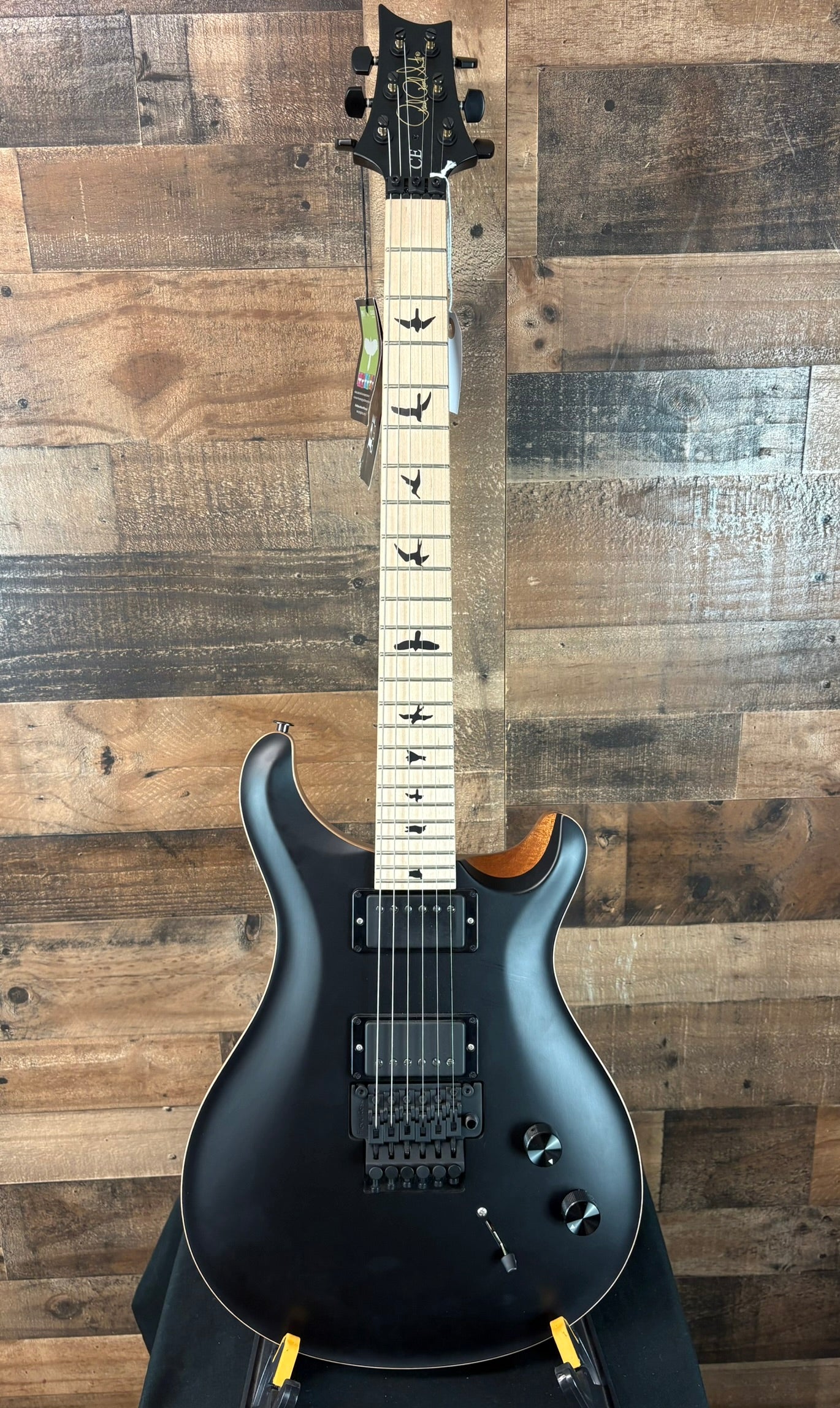PRS Dustie Waring CE24 w/Floyd Rose Trem, Satin Black Top, Free Ship, Gig Bag, 120