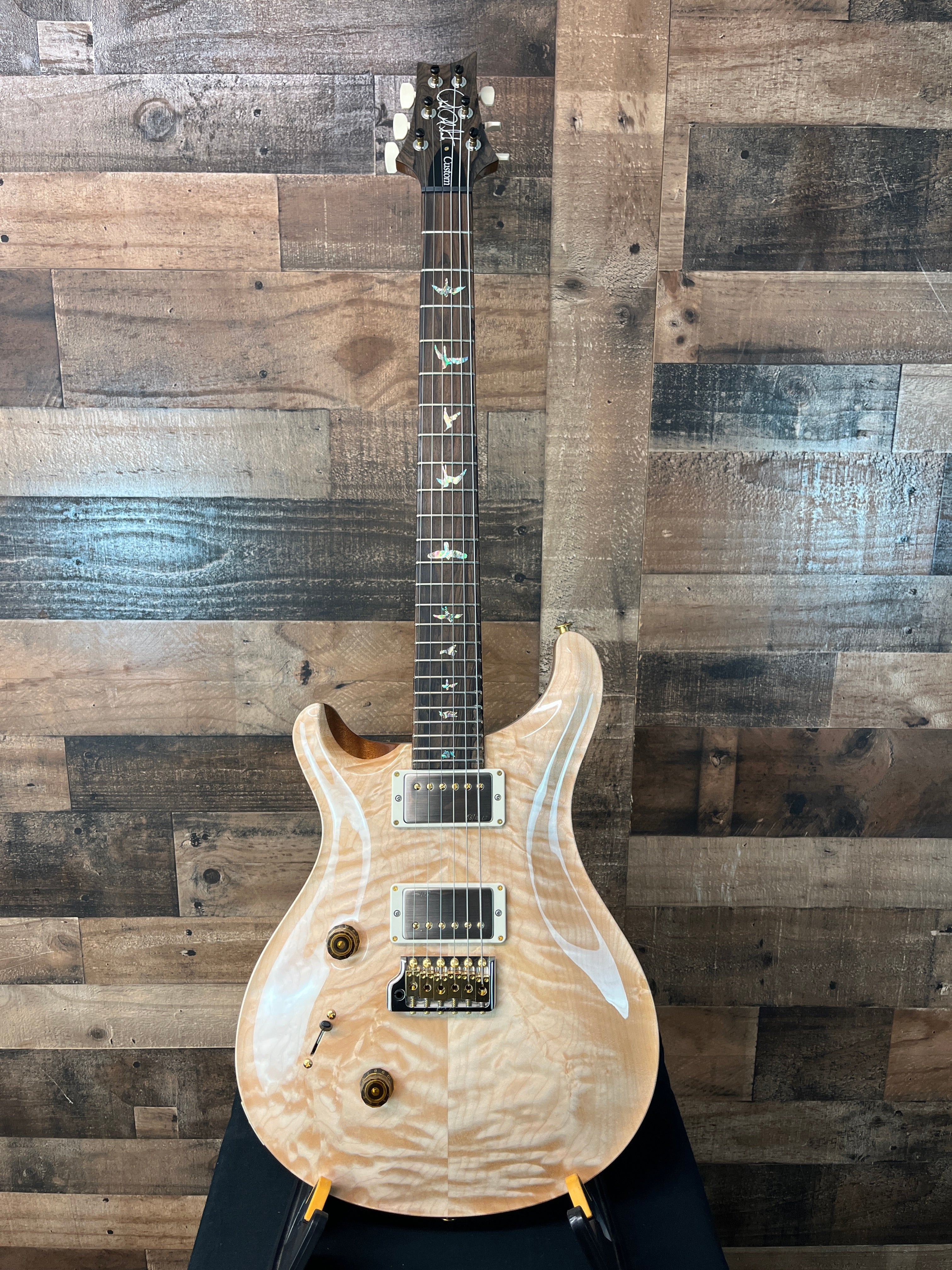 PRS Wood Library Custom 24, Left Handed, Maple Quilt 10-Top, Natural Finish, Ziricote Fingerboard, Paisley PRS Hardcase, 598