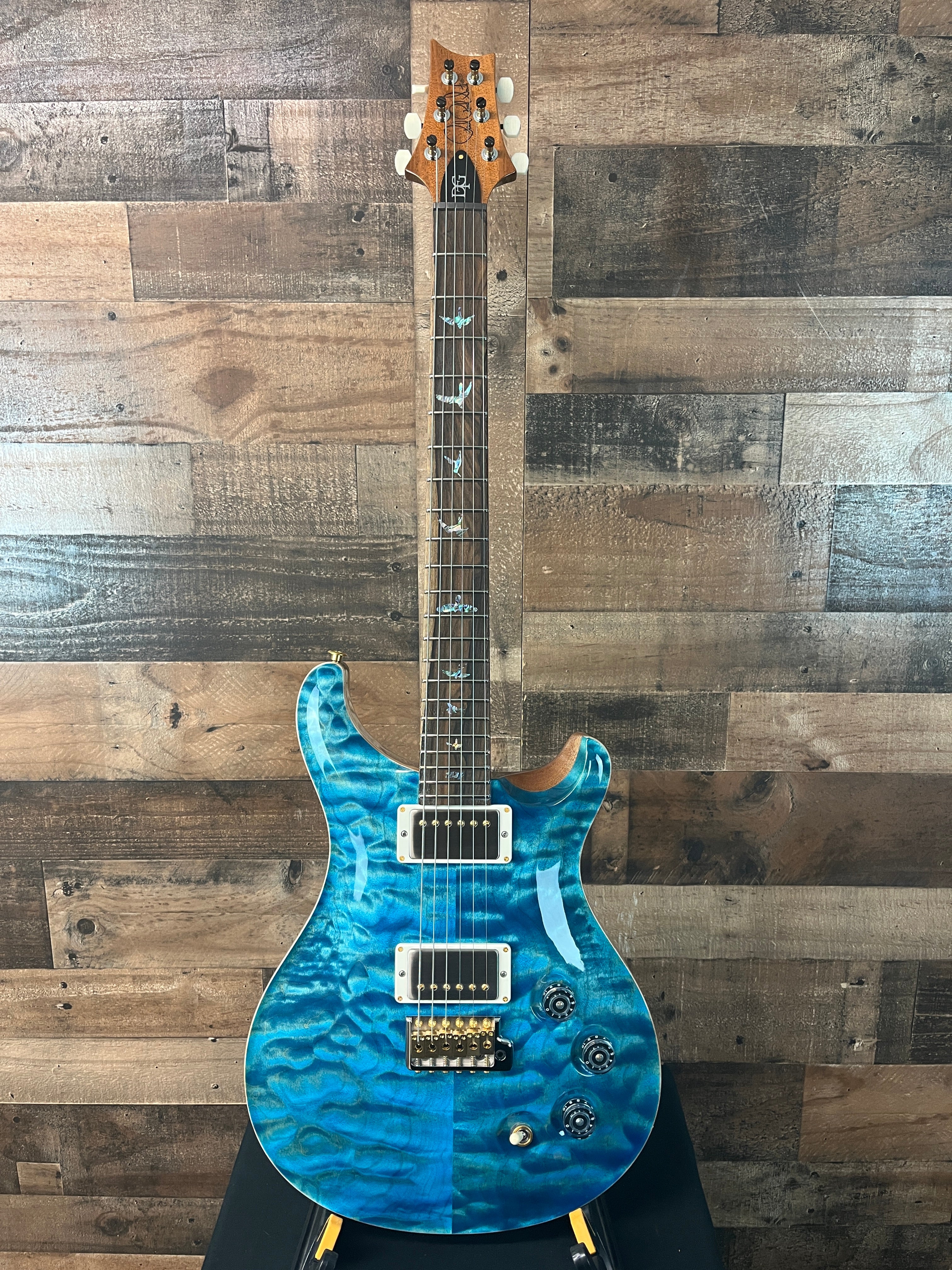 PRS Wood Library DGT, David Grissom Signature, Electric Guitar, Quilt 10 Top, Aquableaux Finish, PRS Paisley Case, 559