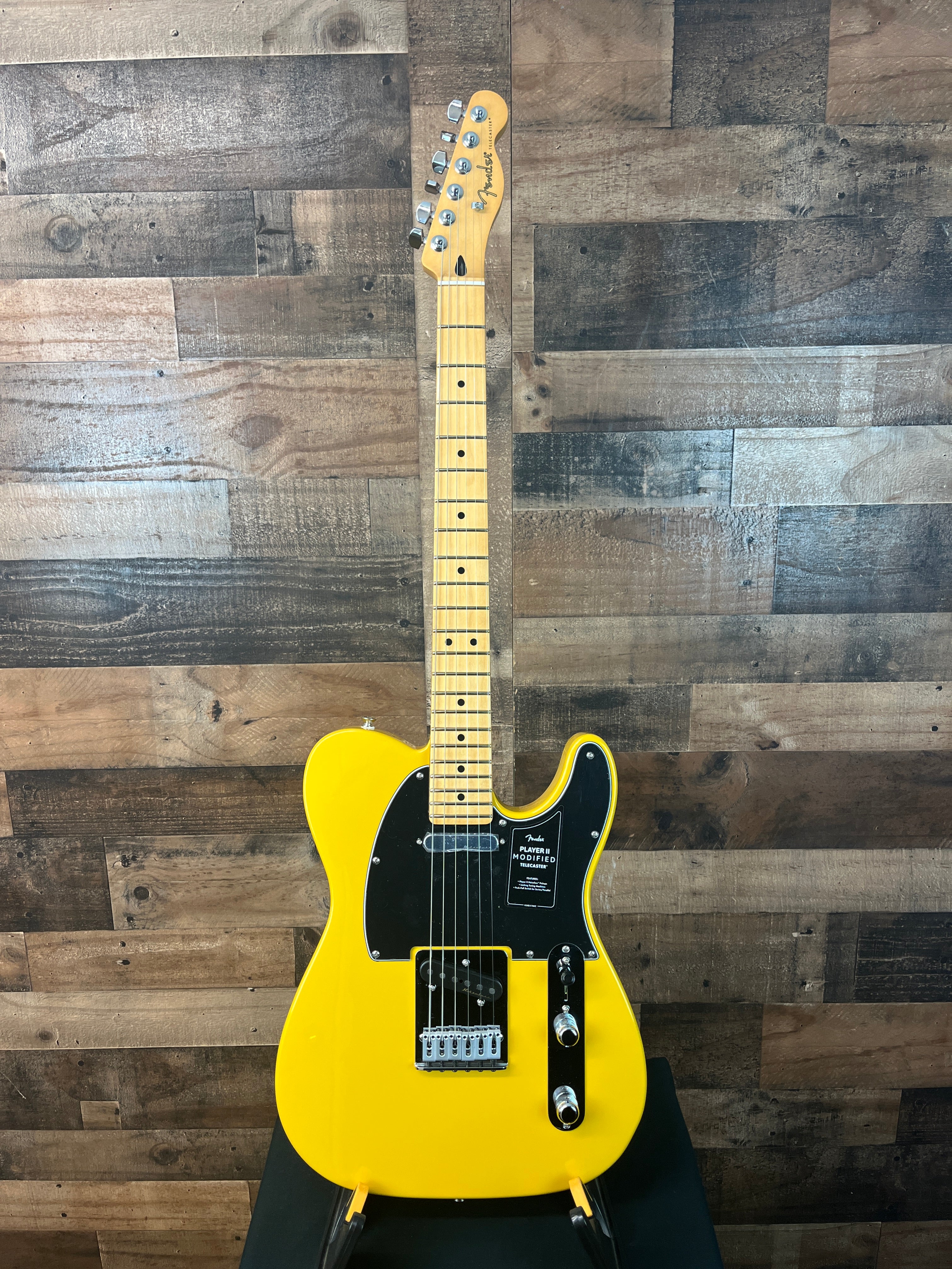 Player II Modified Telecaster Electric Guitar, Sunshine Yellow, Gig Bag, 016