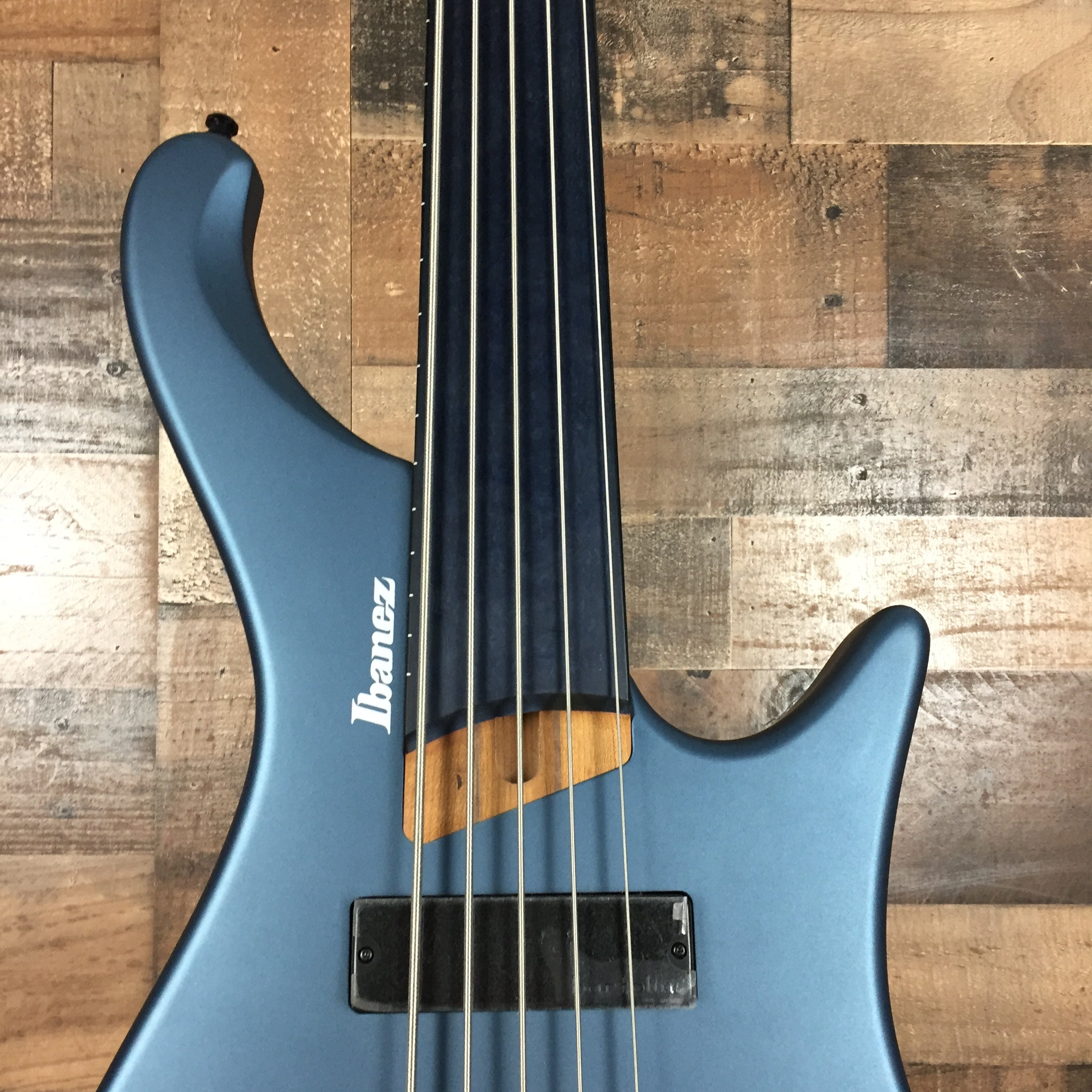 EHB1005F Fretless 5-string Bass Guitar, Artic Ocean Matte, Gig Bag, 159