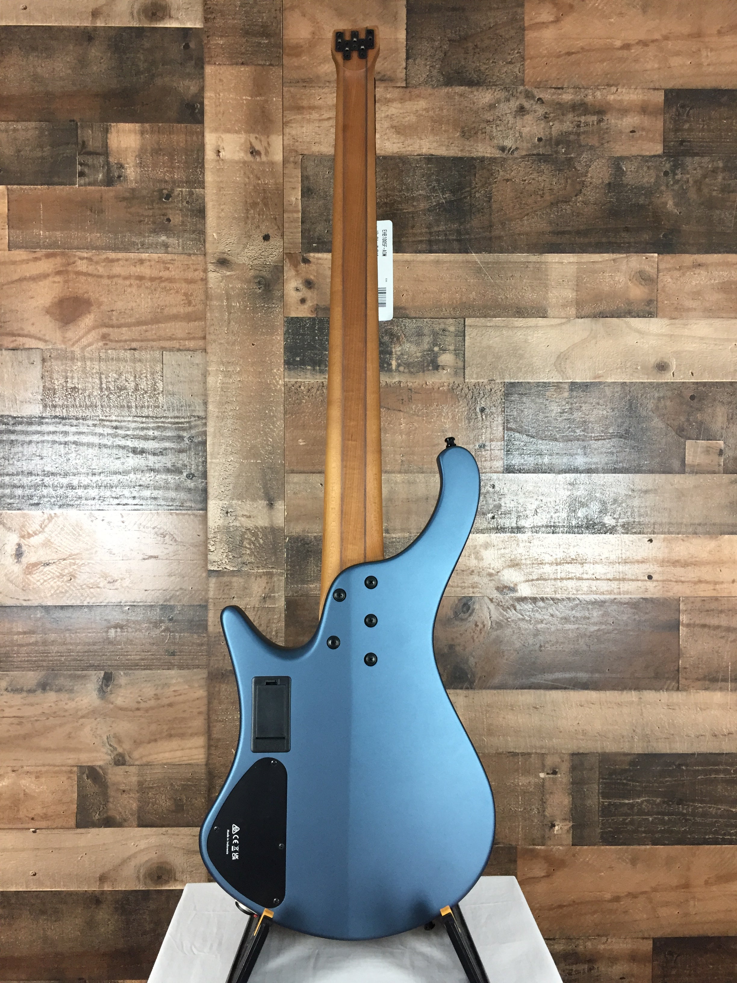 EHB1005F Fretless 5-string Bass Guitar, Artic Ocean Matte, Gig Bag, 159