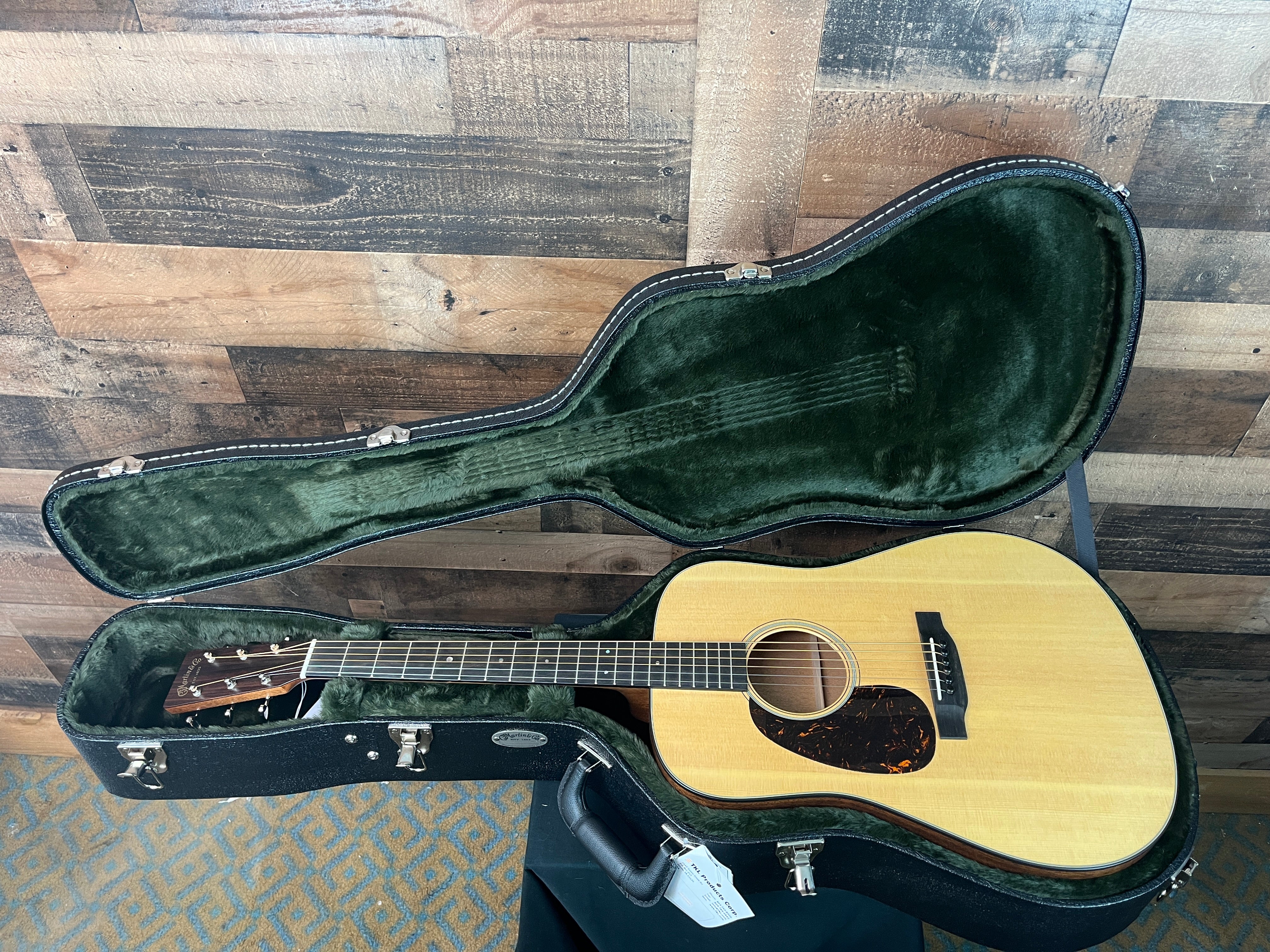 Martin D-18 Satin Standard Series Left Handed Acoustic Guitar - Satin Natural with Aging Toner, 366